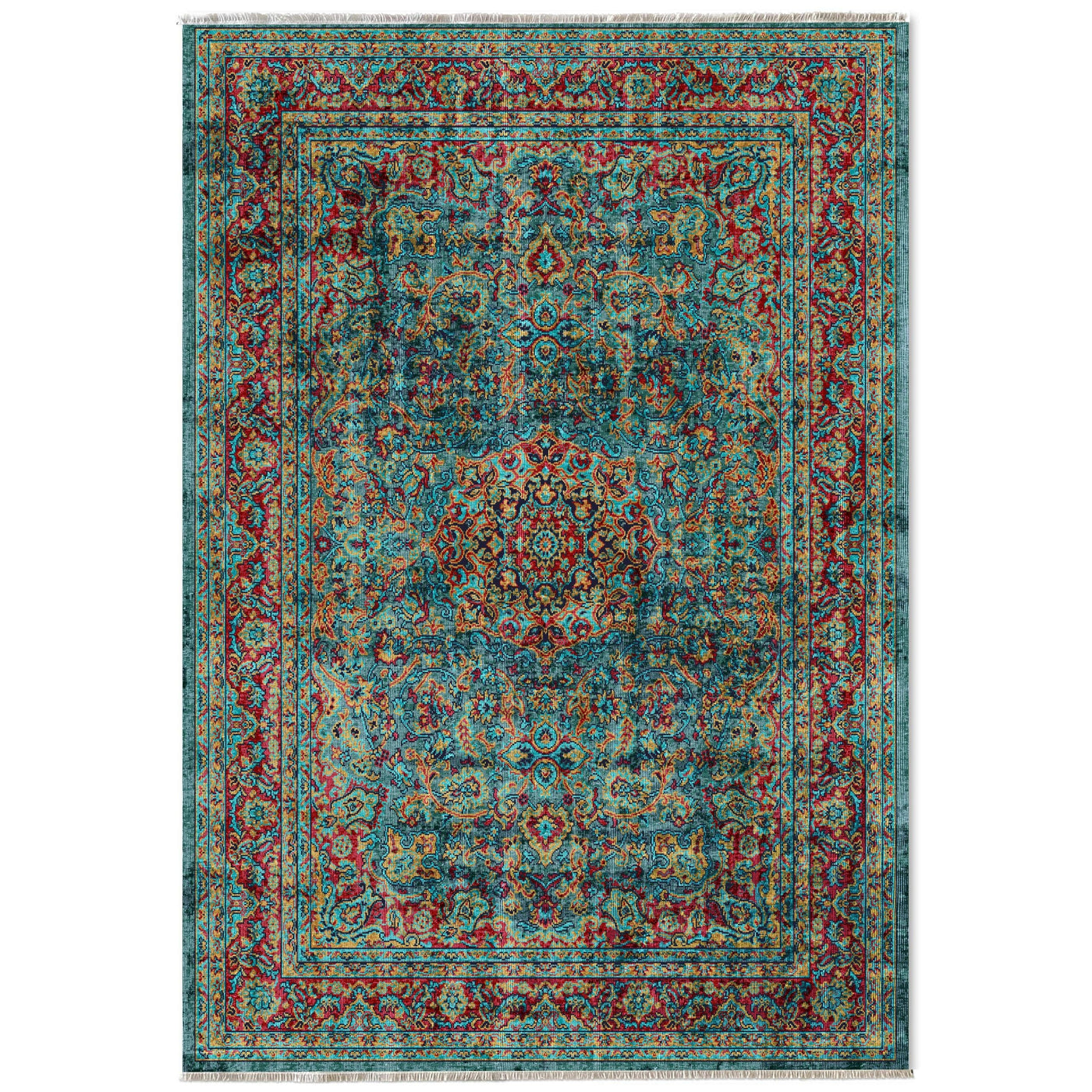 RW7105 washable chenille area rug viewed from above