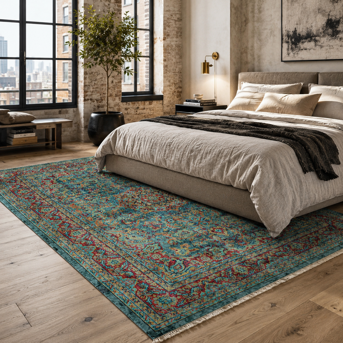 RW7105 washable chenille rug texture and pattern detail