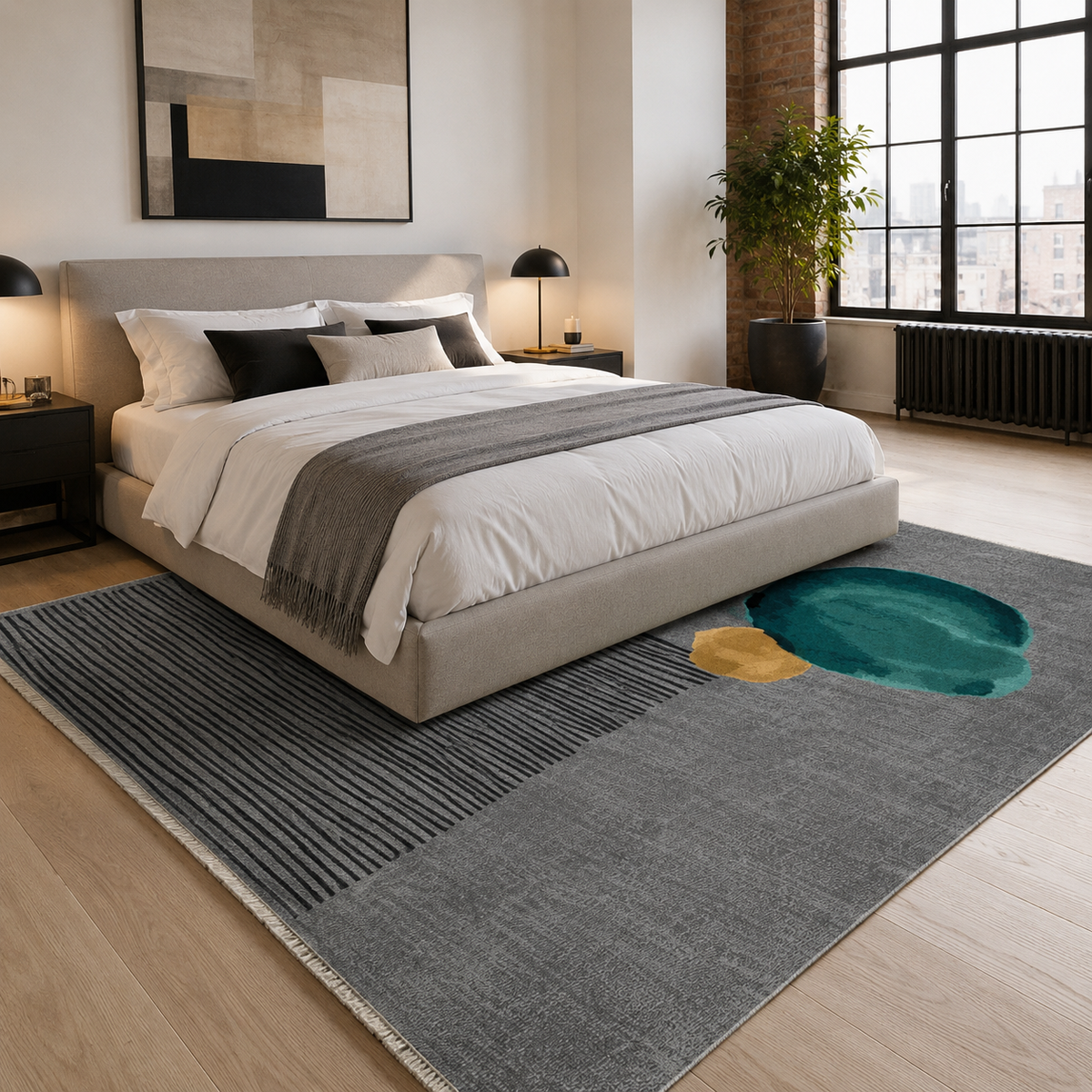 RW7106 washable chenille rug texture and pattern detail