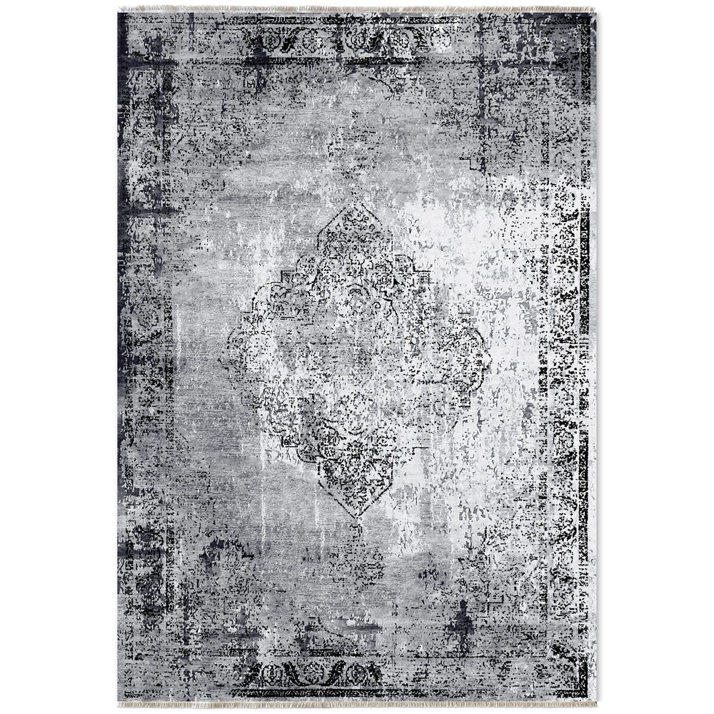 RW7107 washable chenille area rug viewed from above