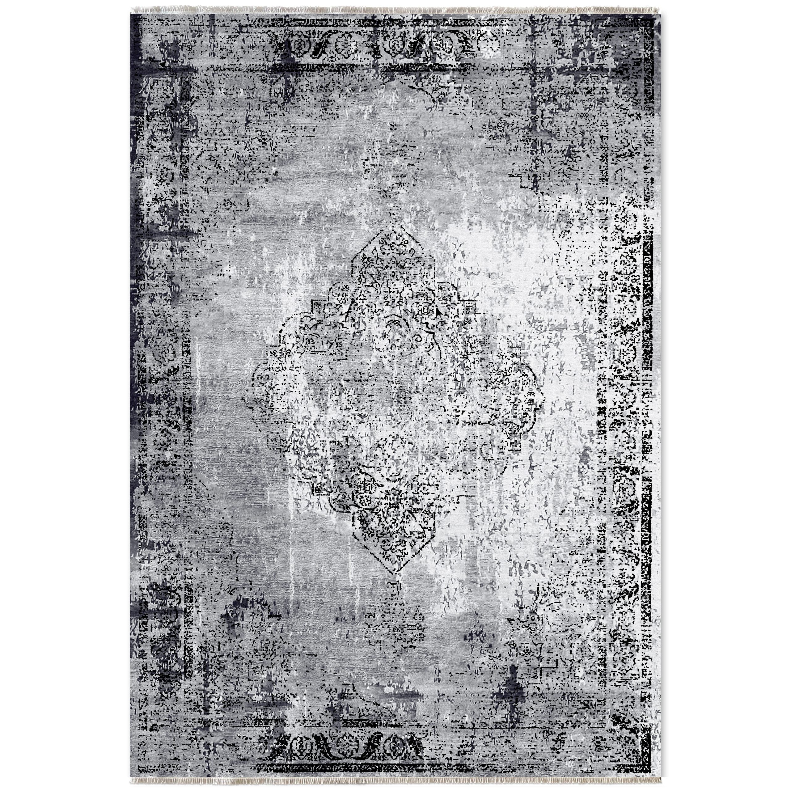 RW7107 washable chenille area rug viewed from above