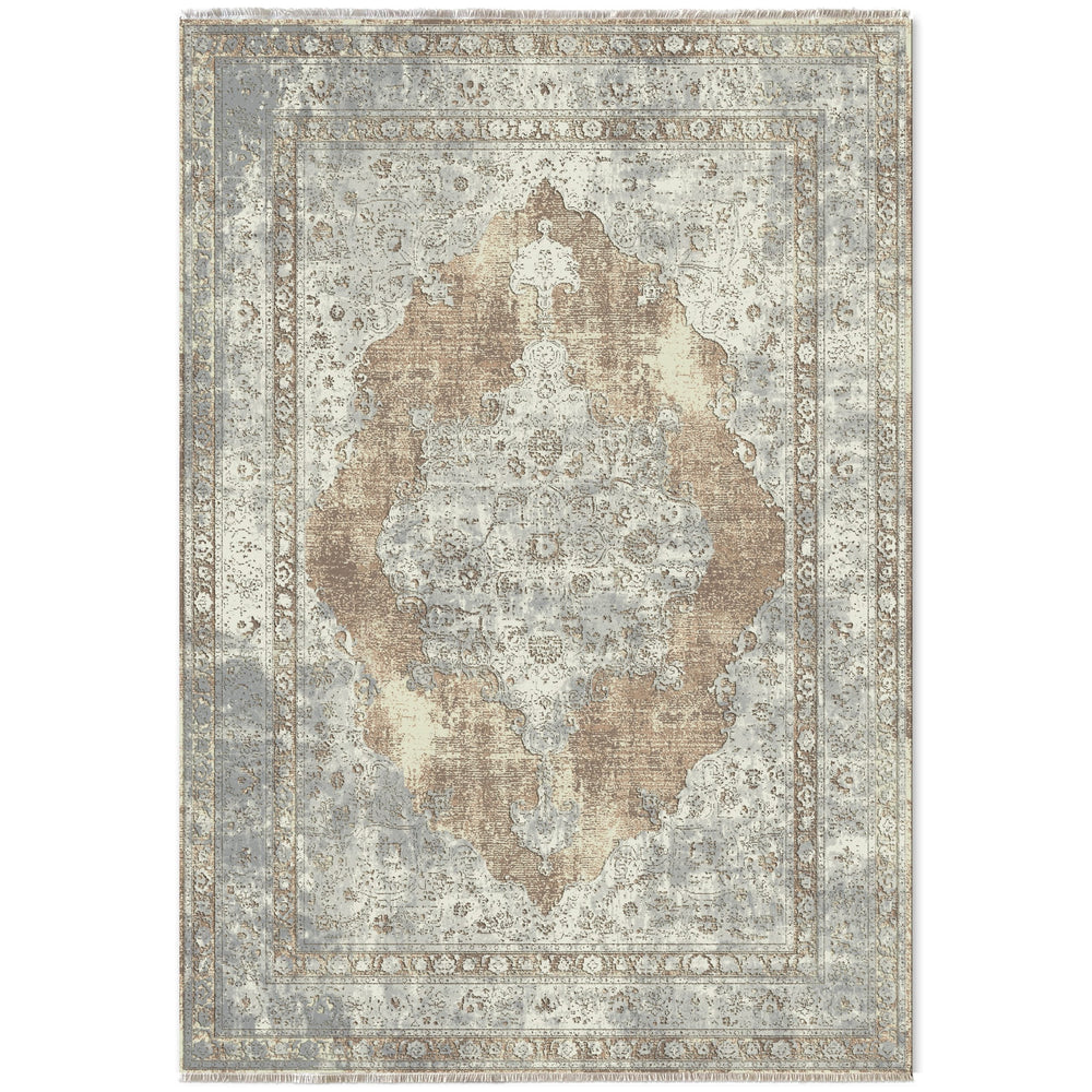 RW7108 washable chenille area rug viewed from above