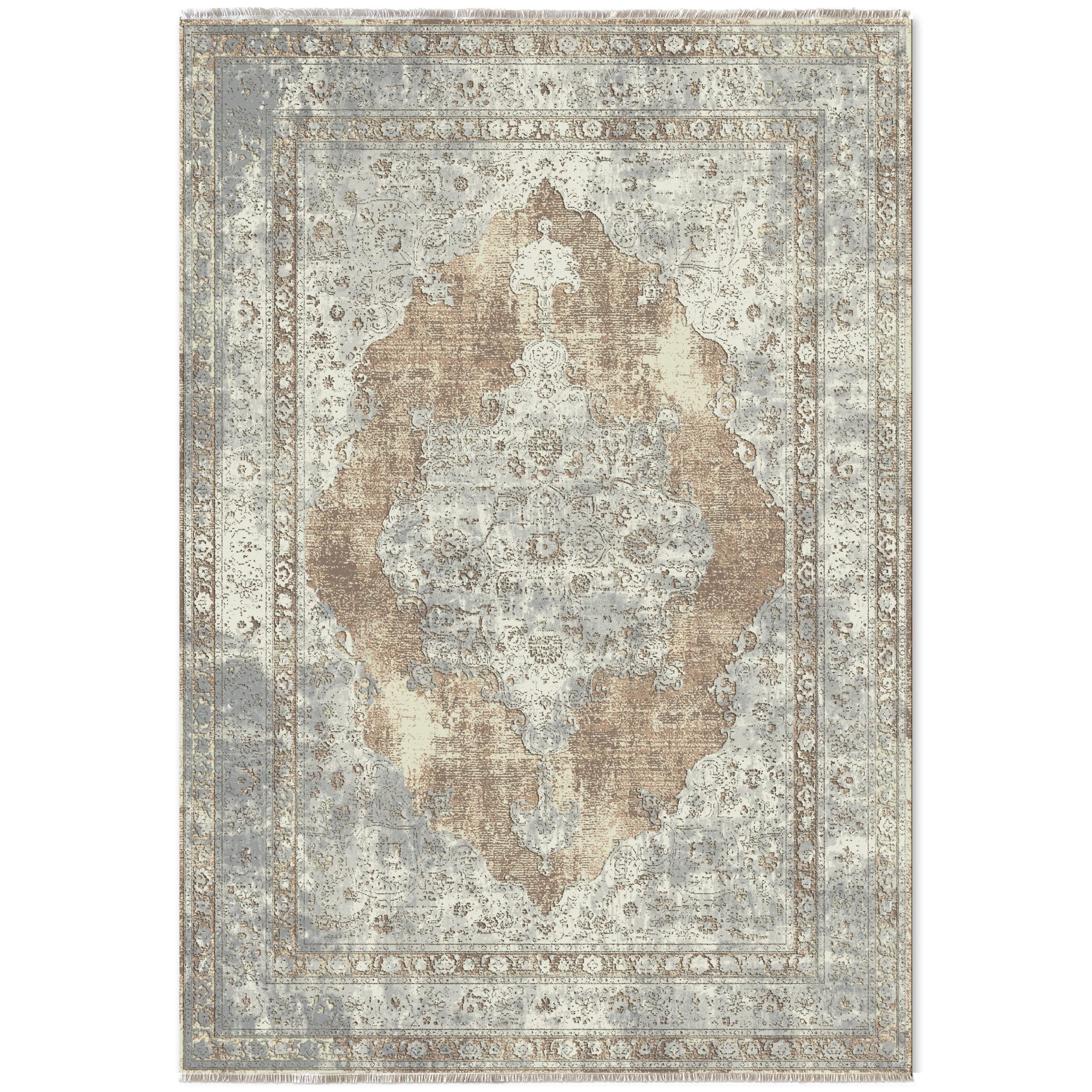 RW7108 washable chenille area rug viewed from above