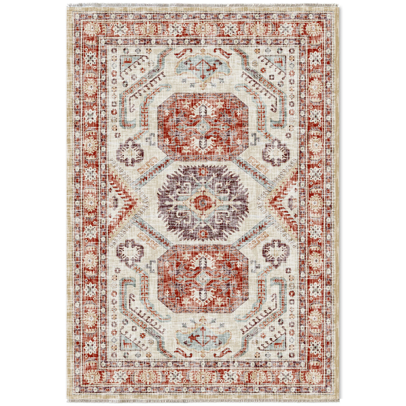 RW7109 washable chenille area rug viewed from above