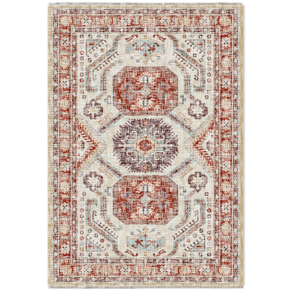 RW7109 washable chenille area rug viewed from above