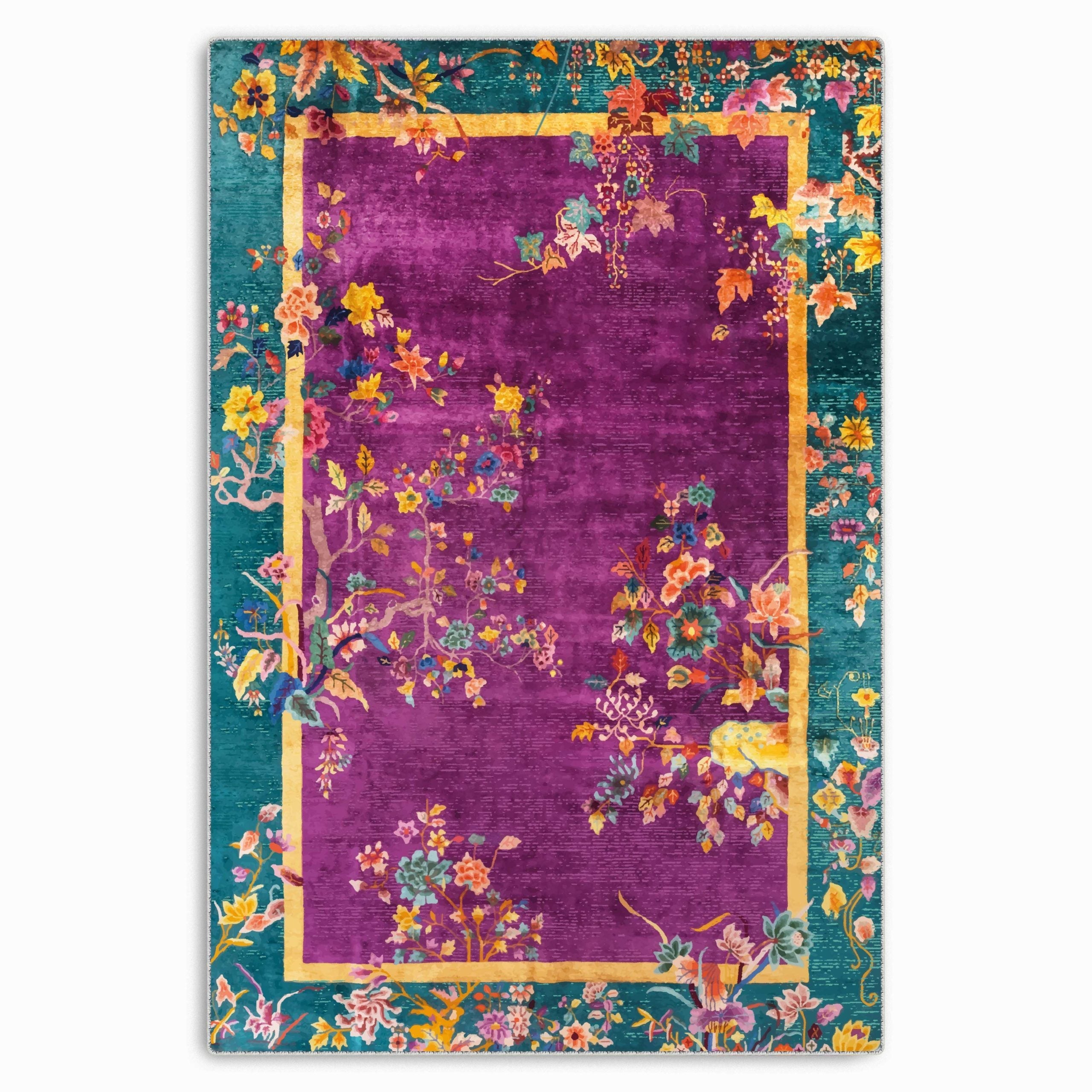 RW7115 washable chenille area rug viewed from above