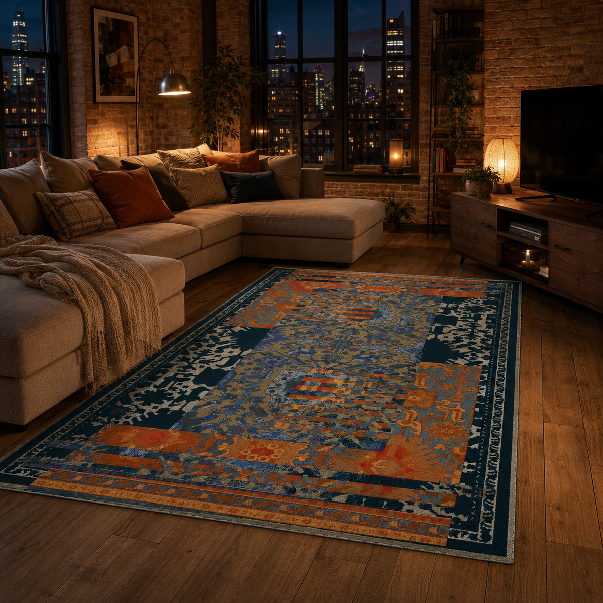 RW7119 washable chenille rug texture and pattern detail