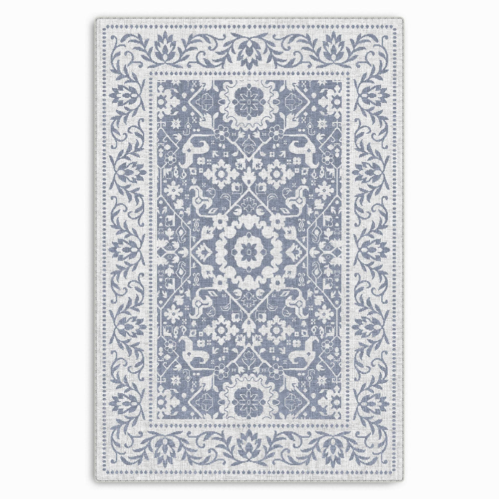 RW7124 washable chenille area rug viewed from above