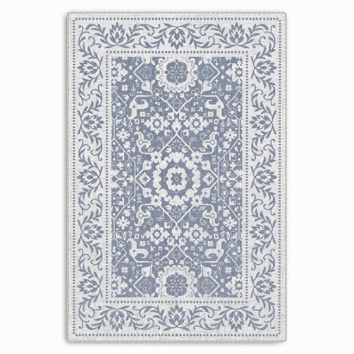 RW7124 washable chenille area rug viewed from above