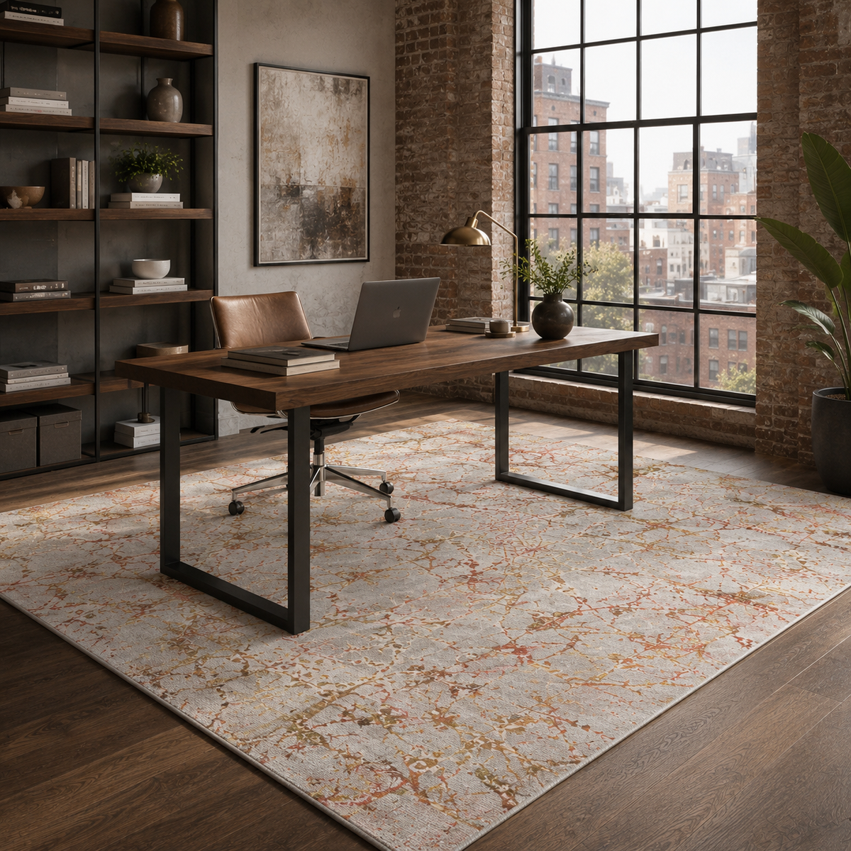 RW7125 washable chenille rug texture and pattern detail