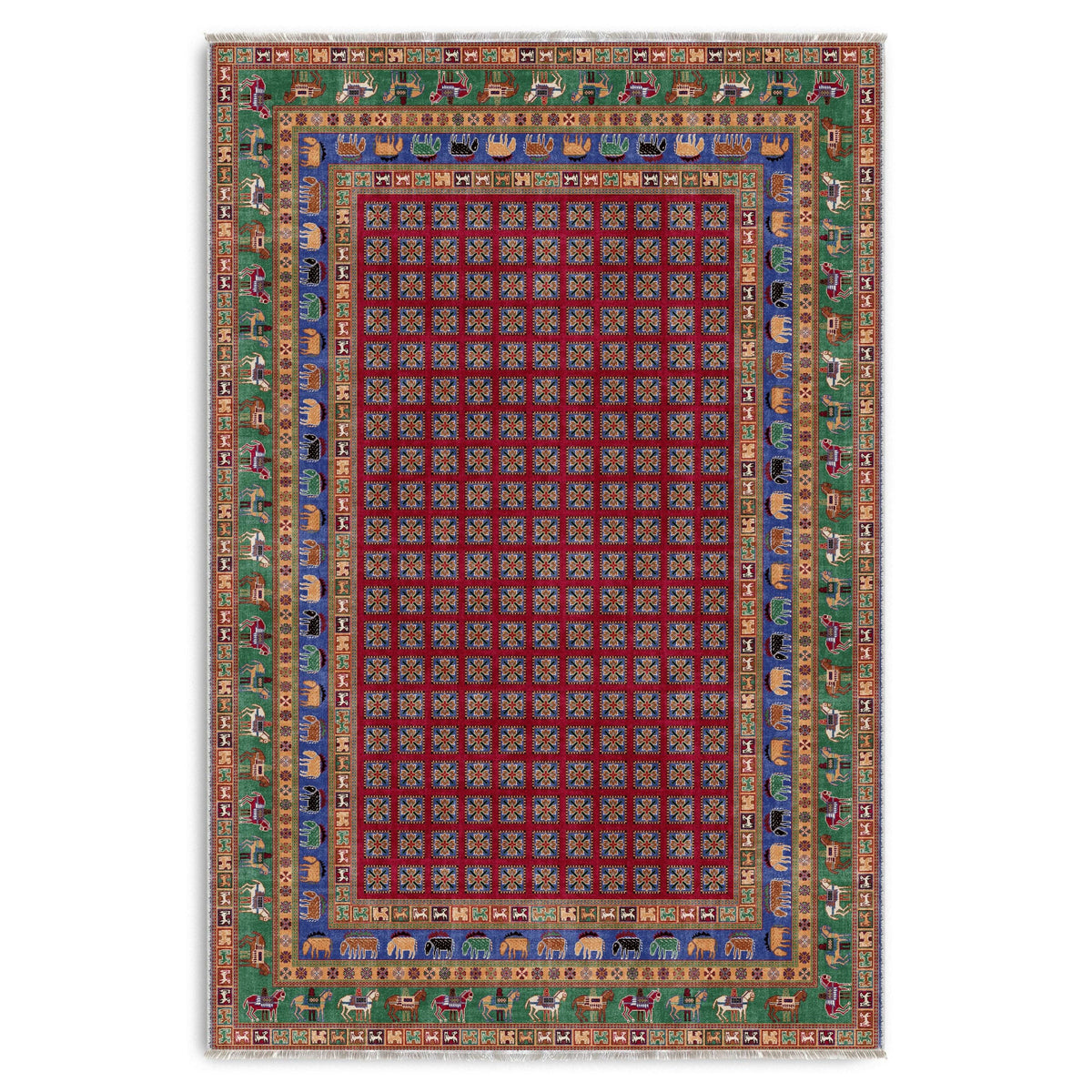 RW7128 washable chenille area rug viewed from above