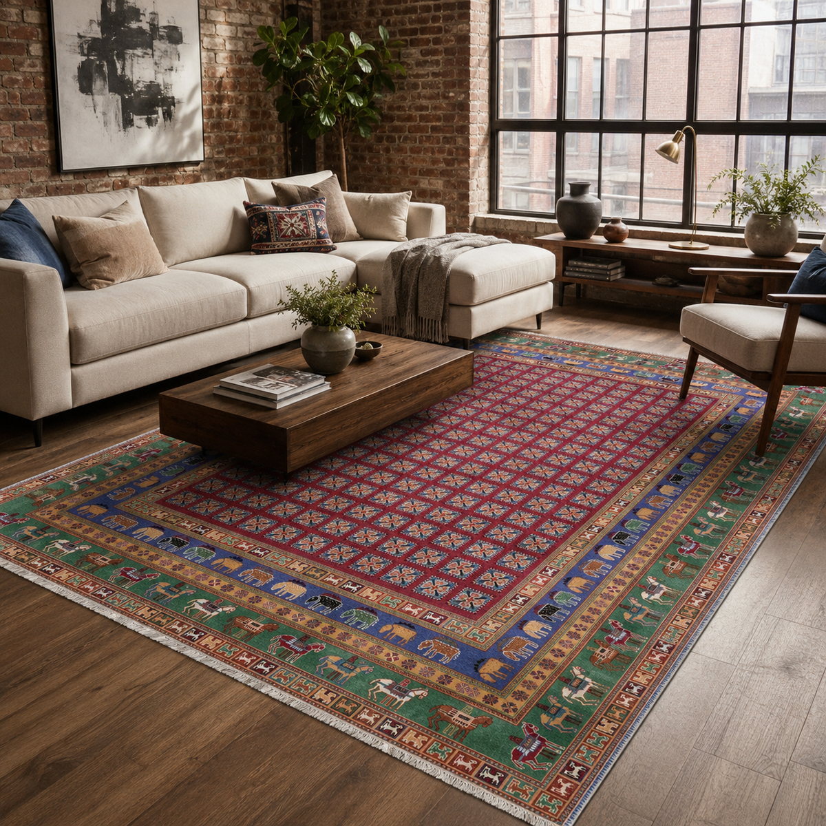 RW7128 washable chenille rug texture and pattern detail