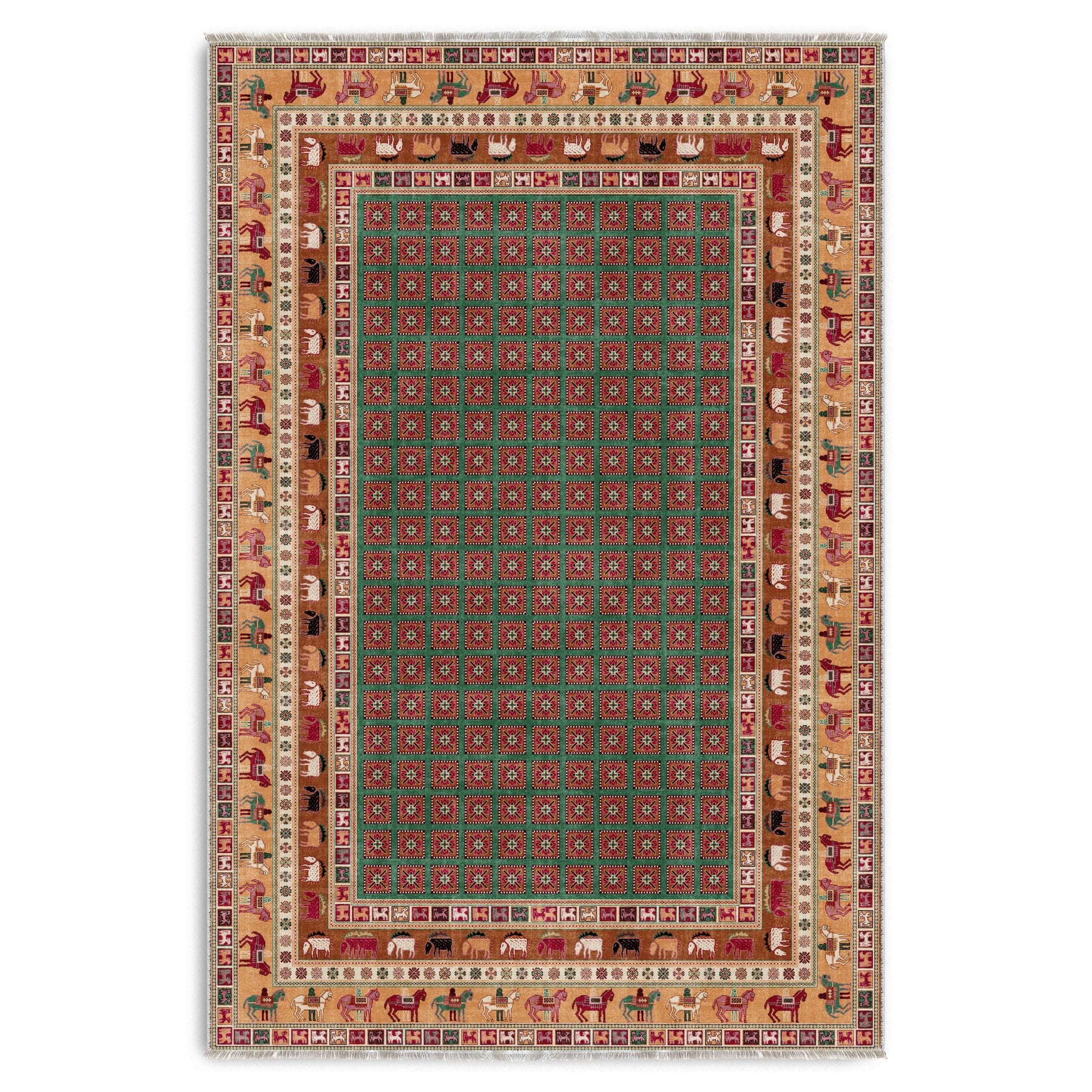 RW7129 washable chenille area rug viewed from above