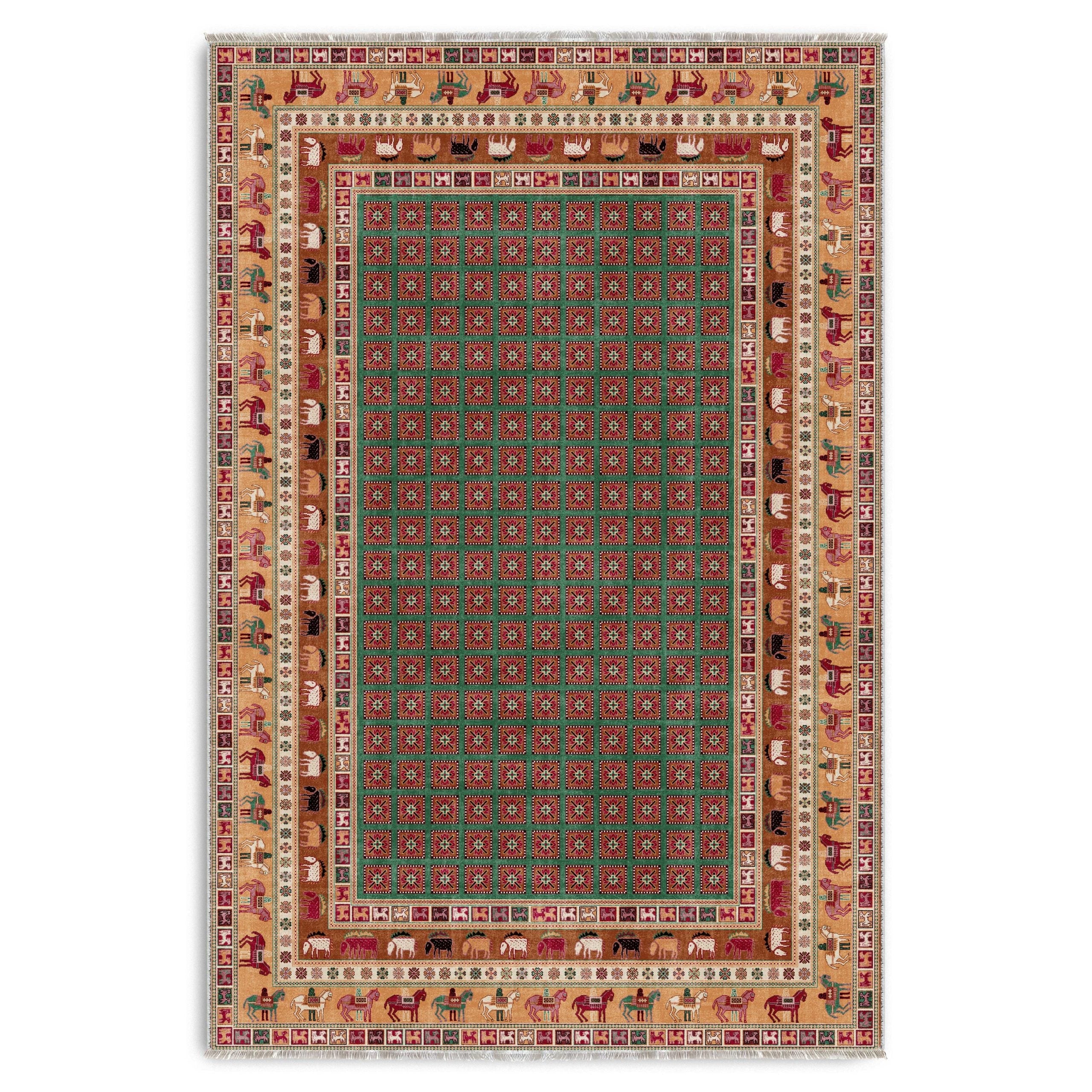 RW7129 washable chenille area rug viewed from above