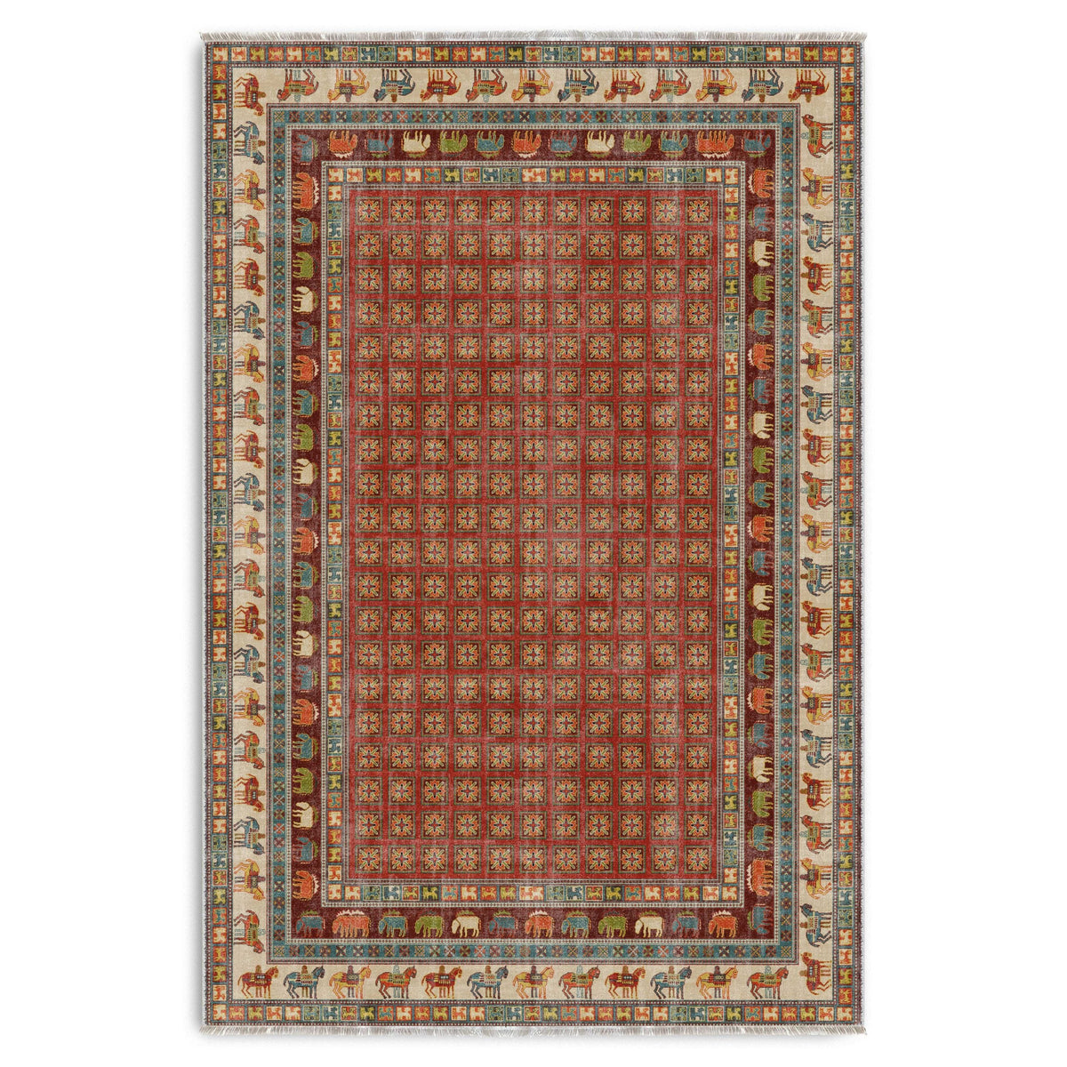 RW7130 washable chenille area rug viewed from above