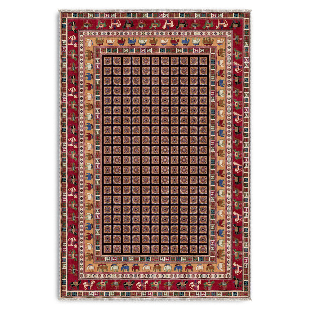 RW7131 washable chenille area rug viewed from above