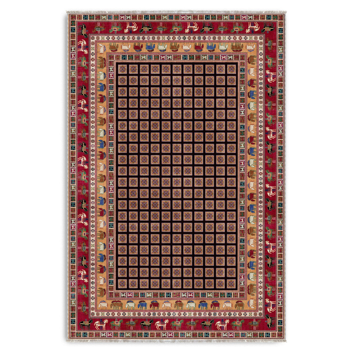RW7131 washable chenille area rug viewed from above