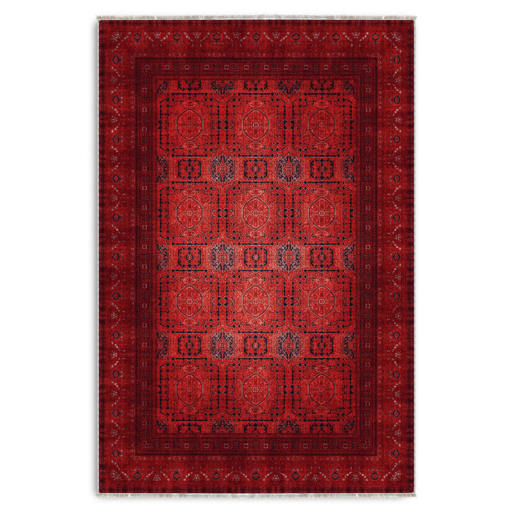 RW7136 washable chenille area rug viewed from above