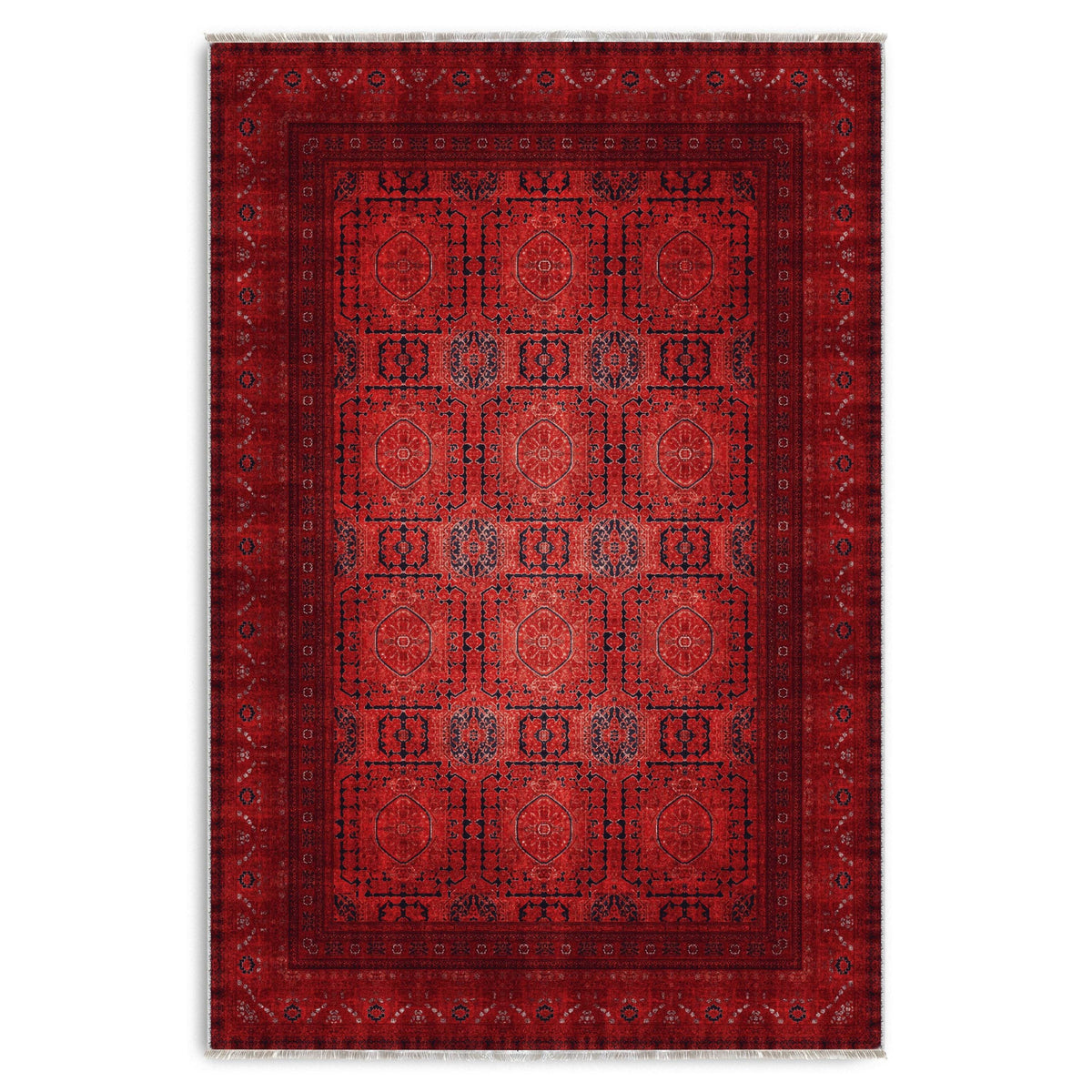 RW7136 washable chenille area rug viewed from above