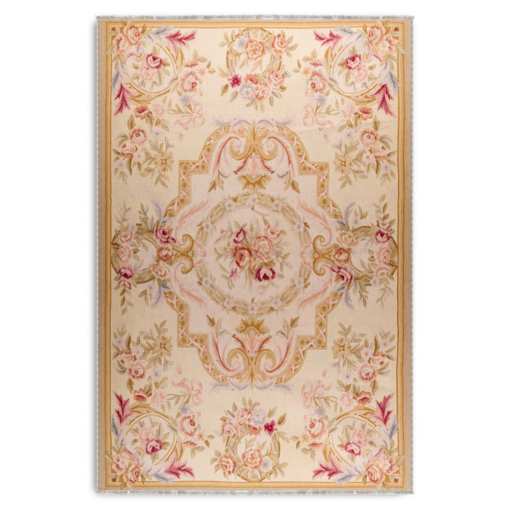 RW7142 washable chenille area rug viewed from above