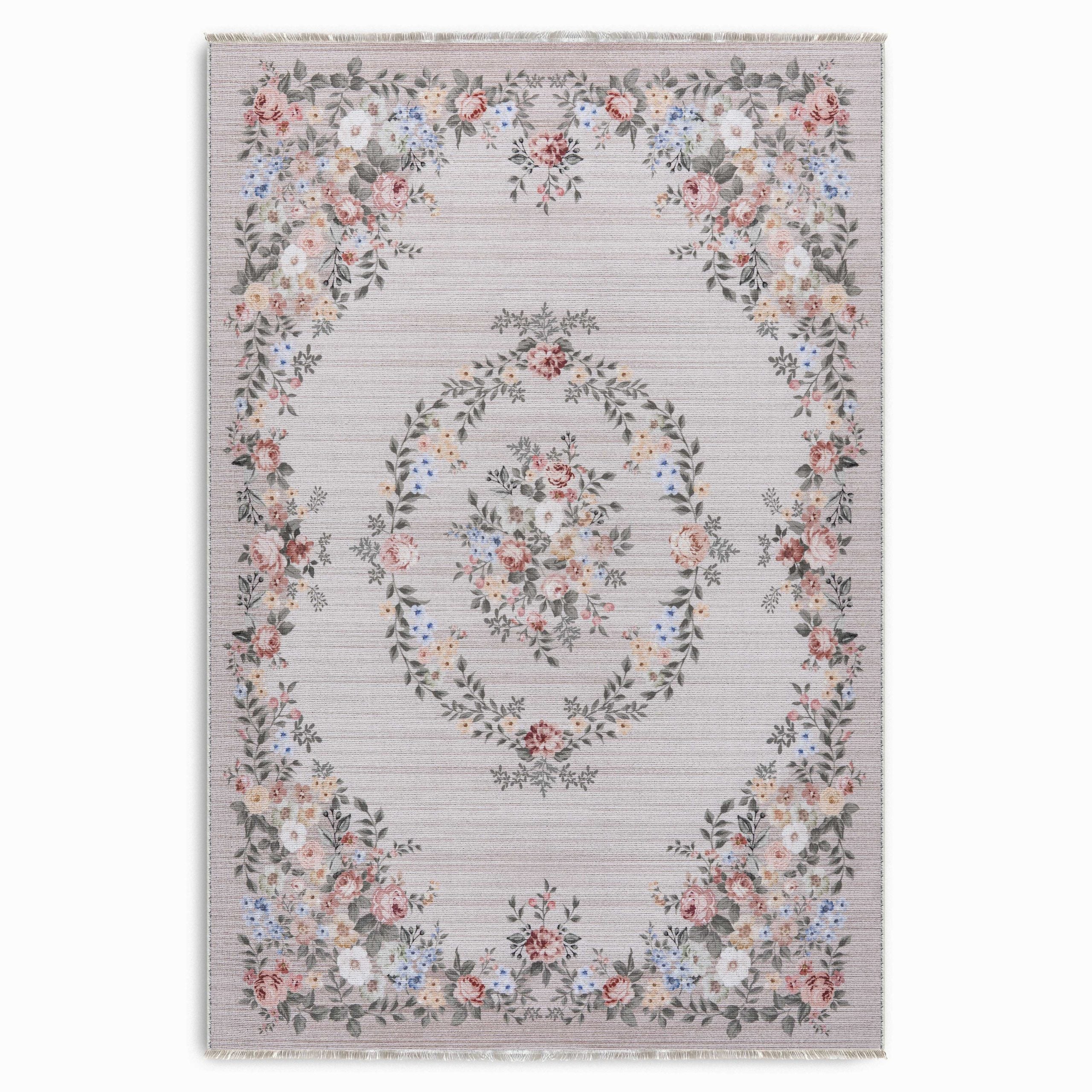 RW7145 washable chenille area rug viewed from above