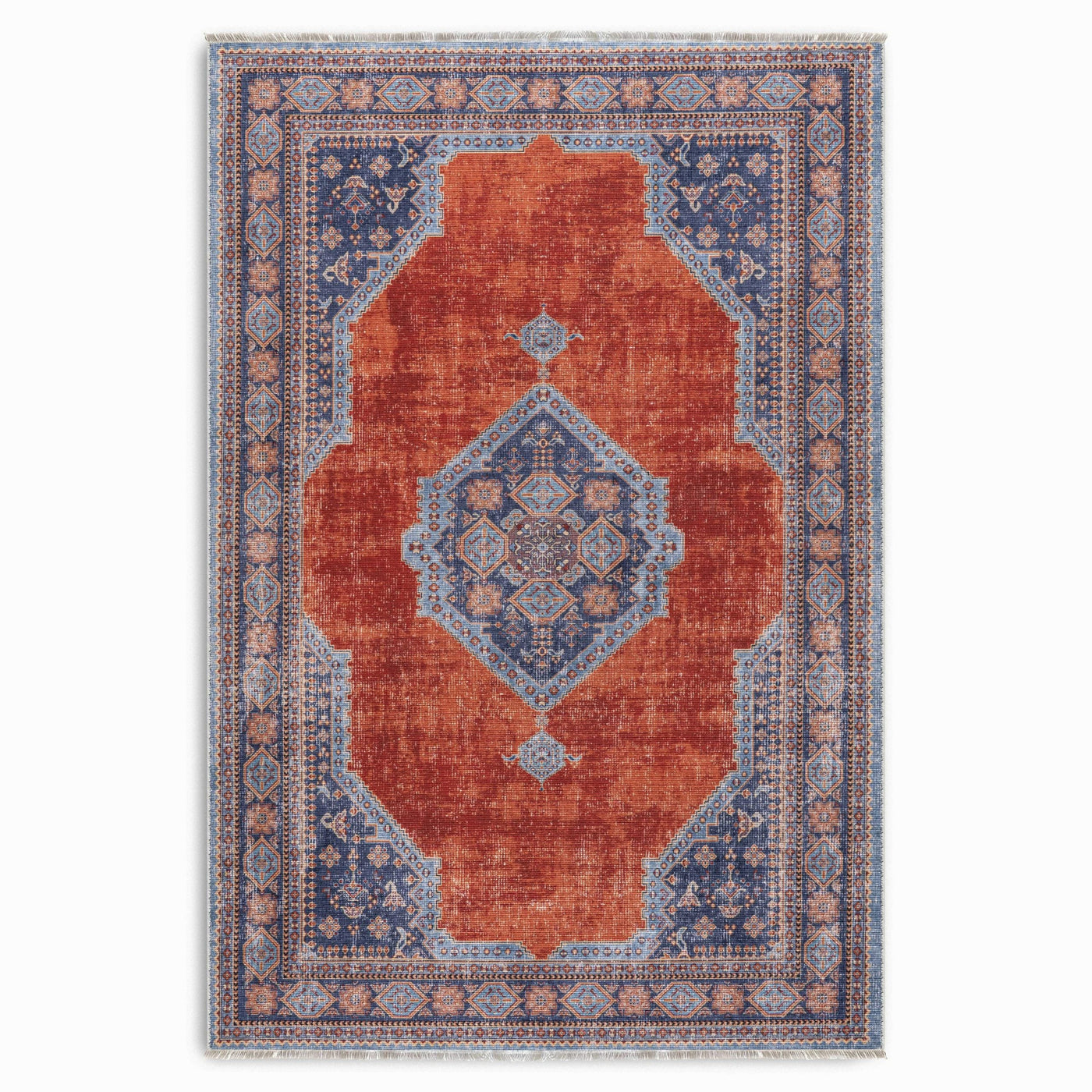 RW7149 washable chenille area rug viewed from above