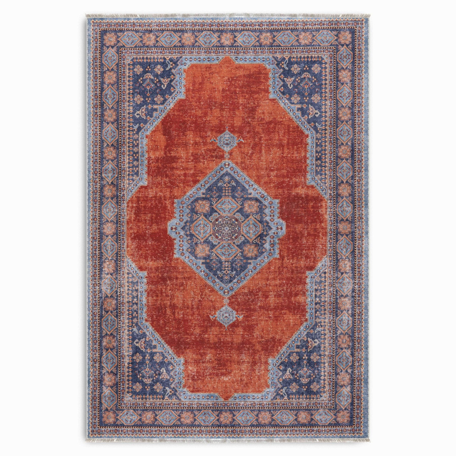 RW7149 washable chenille area rug viewed from above