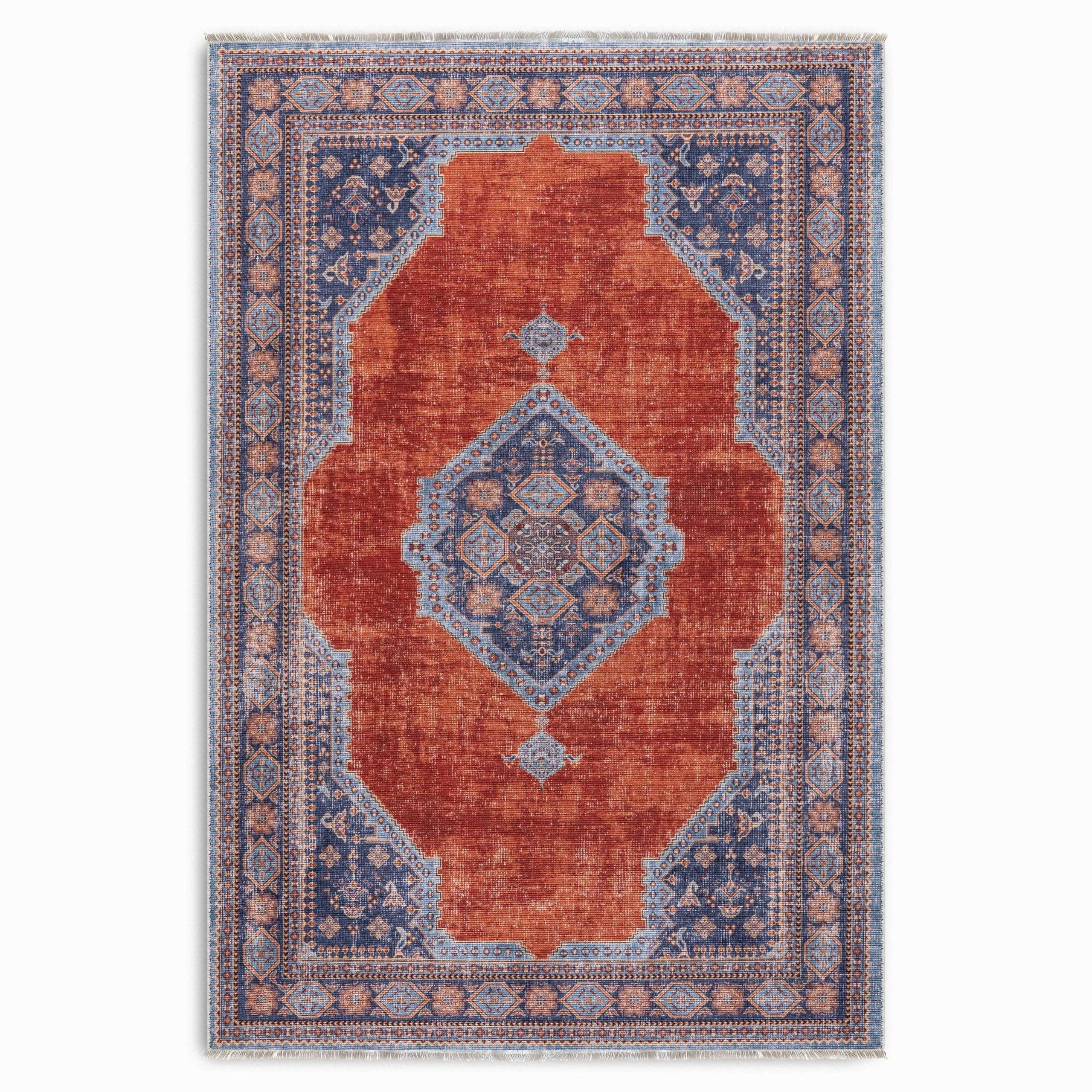 RW7149 washable chenille area rug viewed from above
