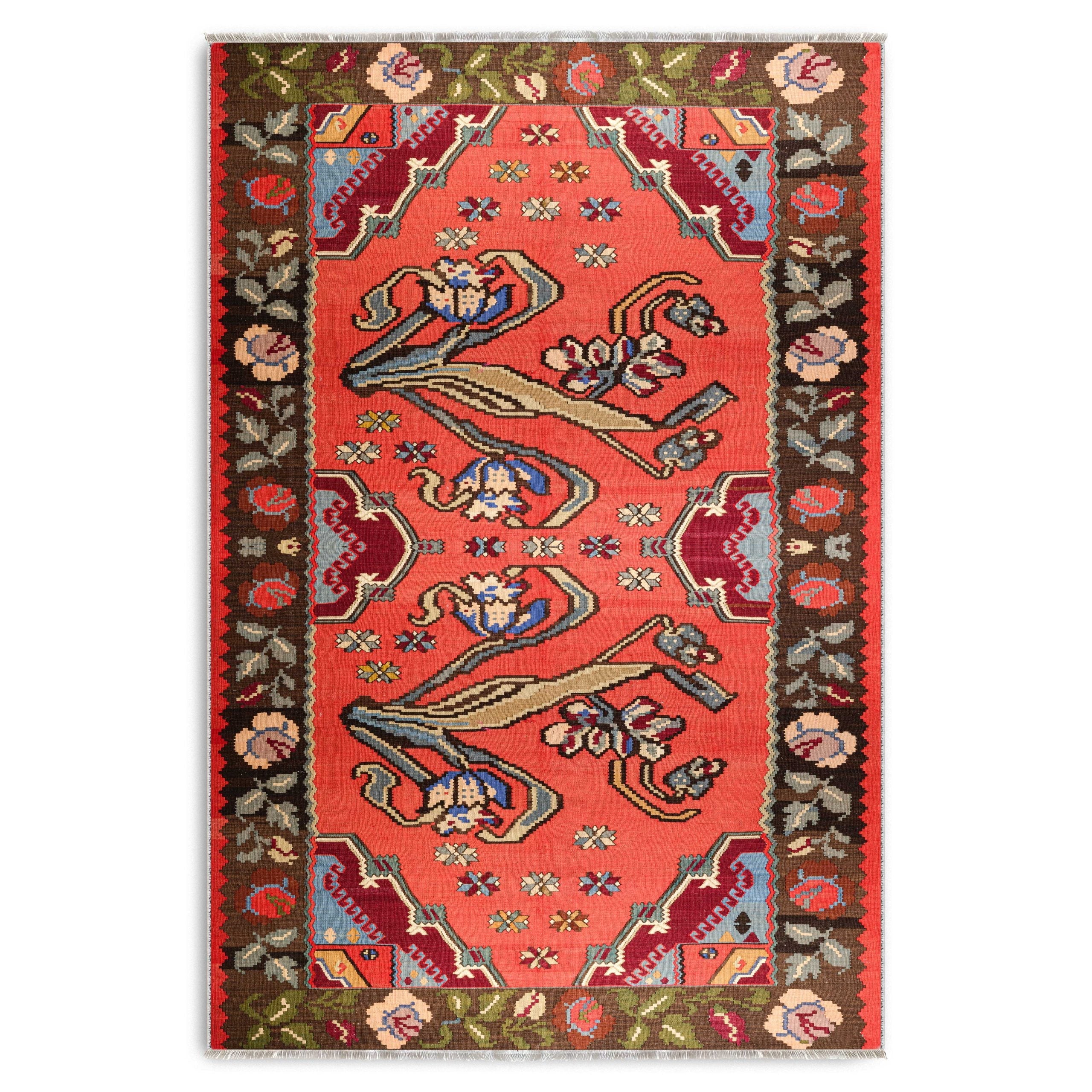 RW7154 washable chenille area rug viewed from above