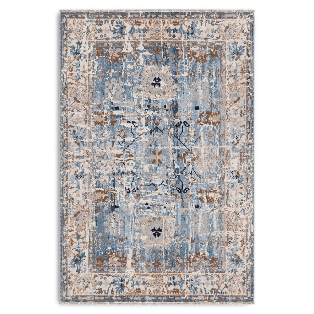 RW7155 washable chenille area rug viewed from above