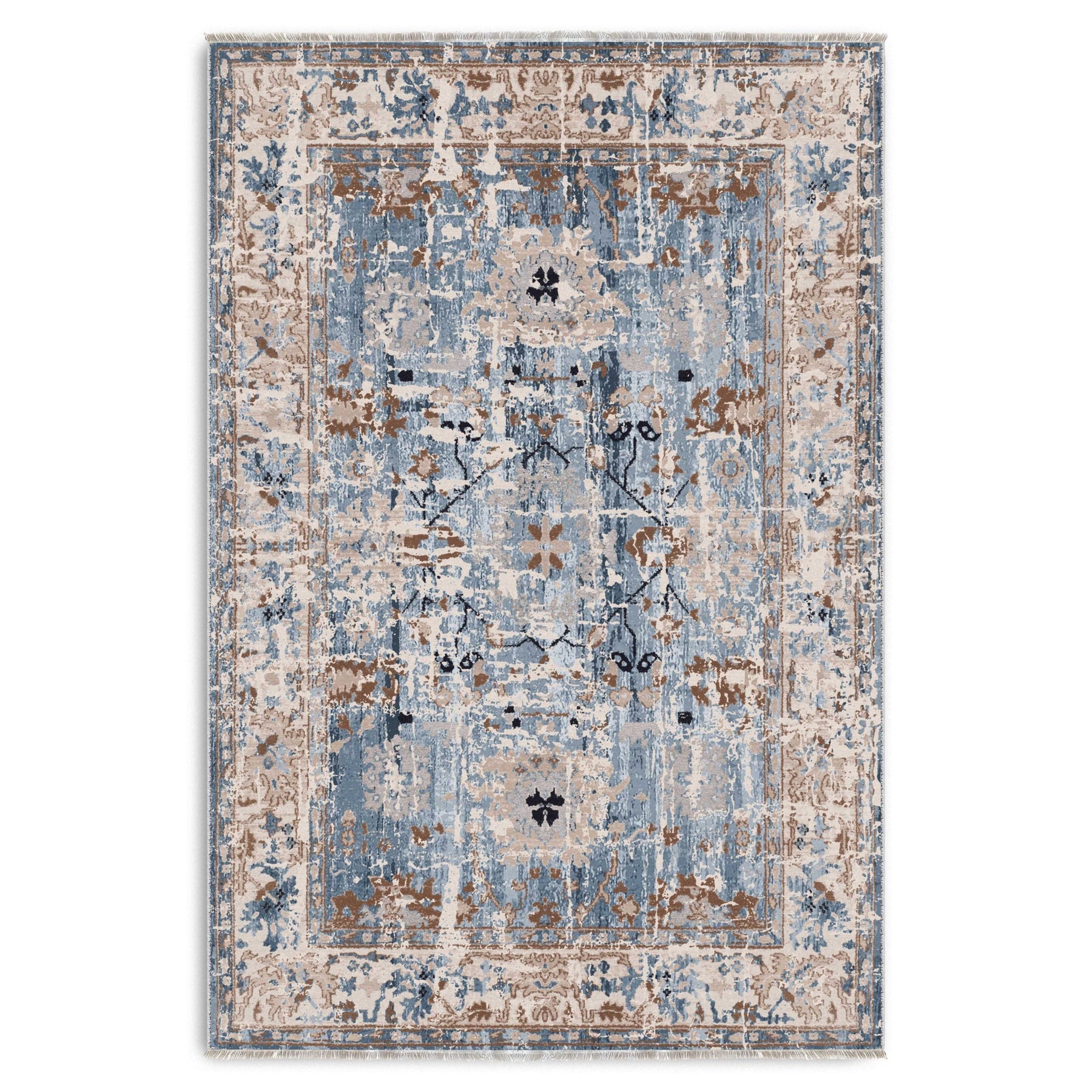 RW7155 washable chenille area rug viewed from above