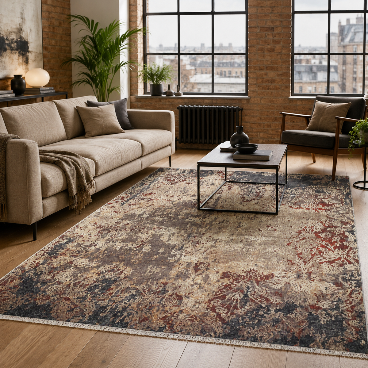 RW7158 washable chenille area rug