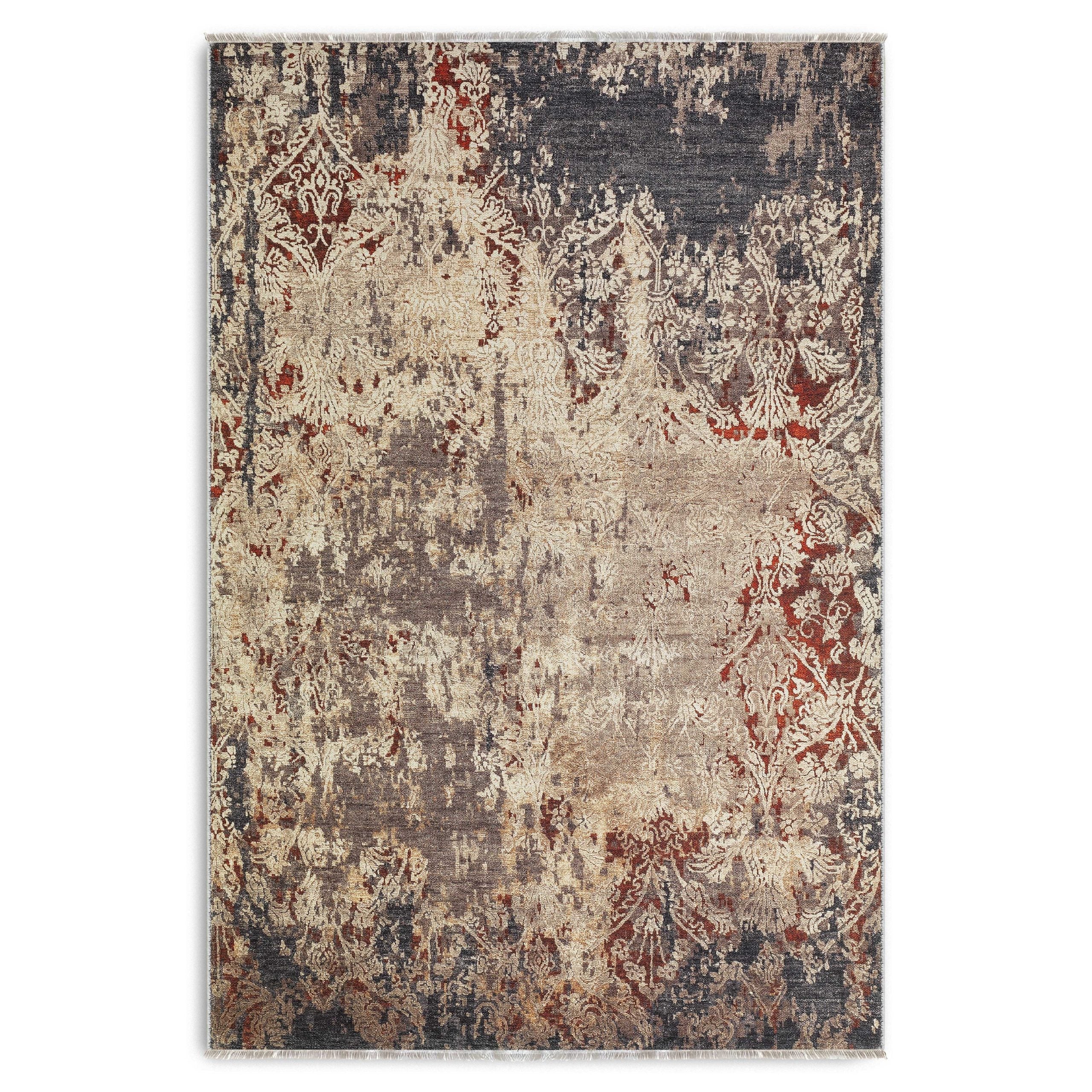 RW7158 washable chenille area rug viewed from above