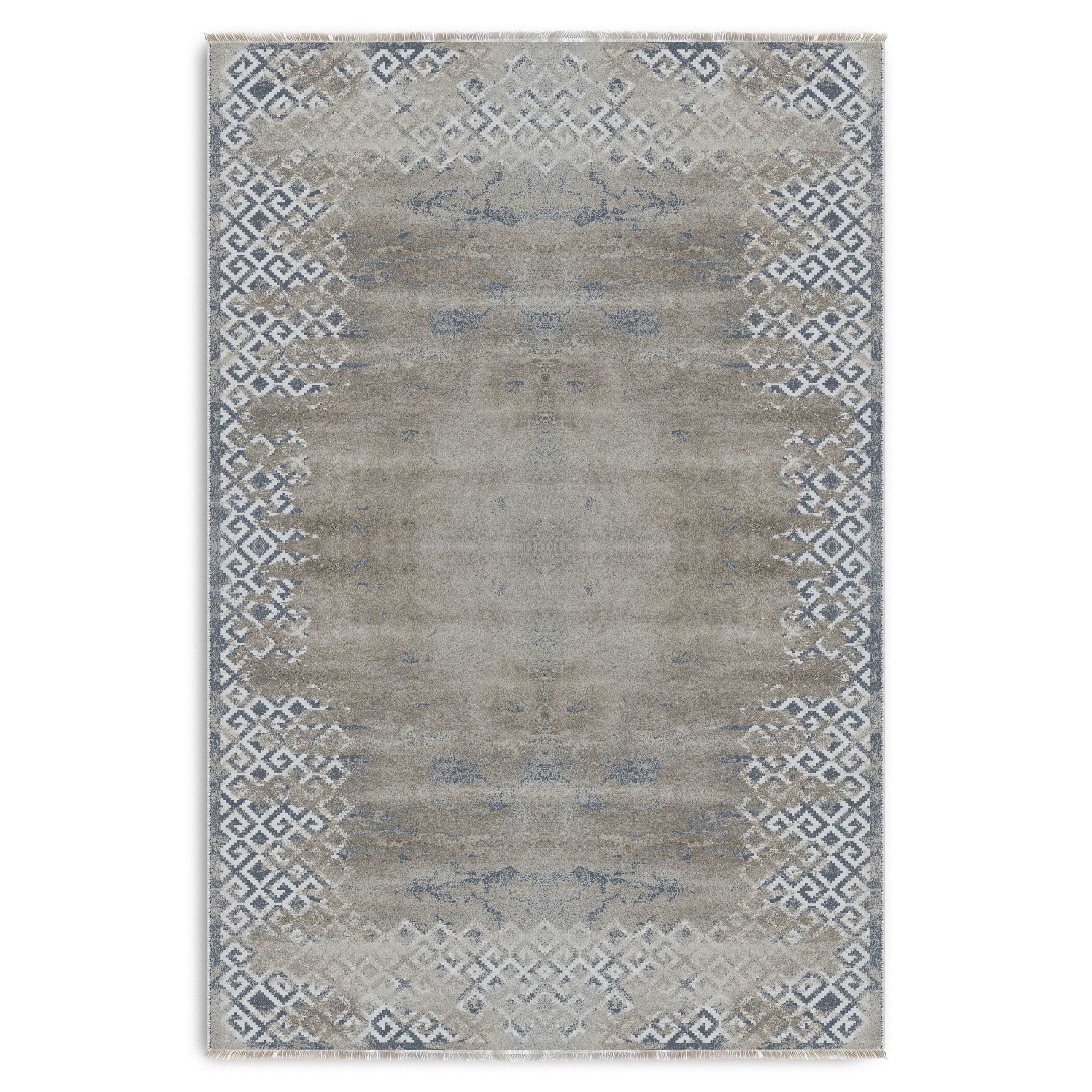 RW7160 washable chenille area rug viewed from above
