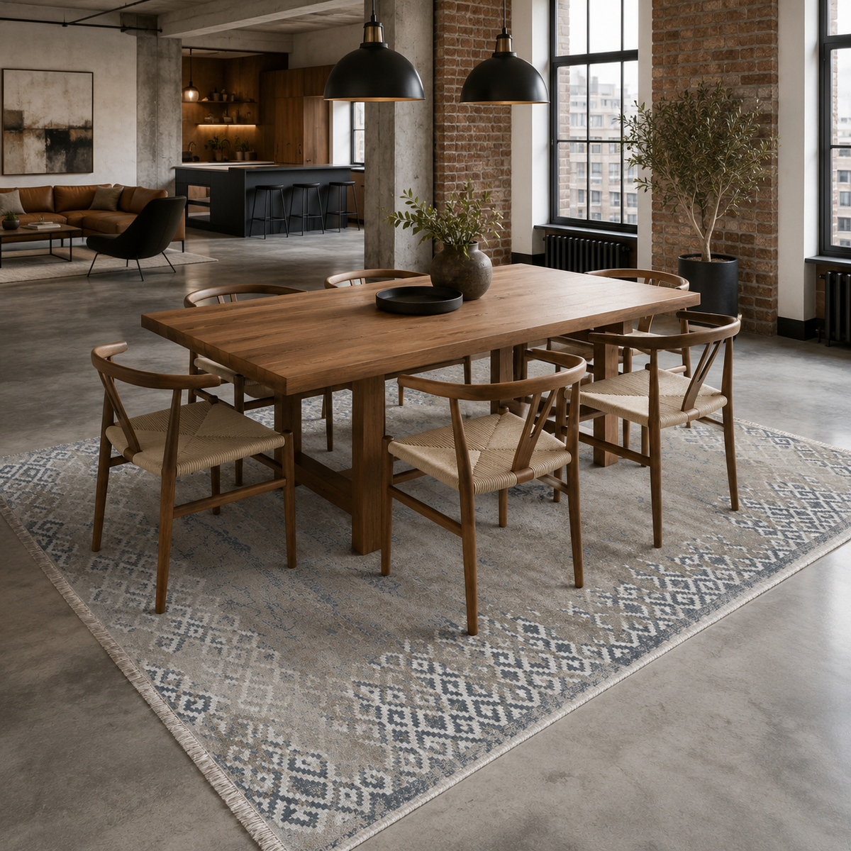 RW7160 washable chenille rug texture and pattern detail