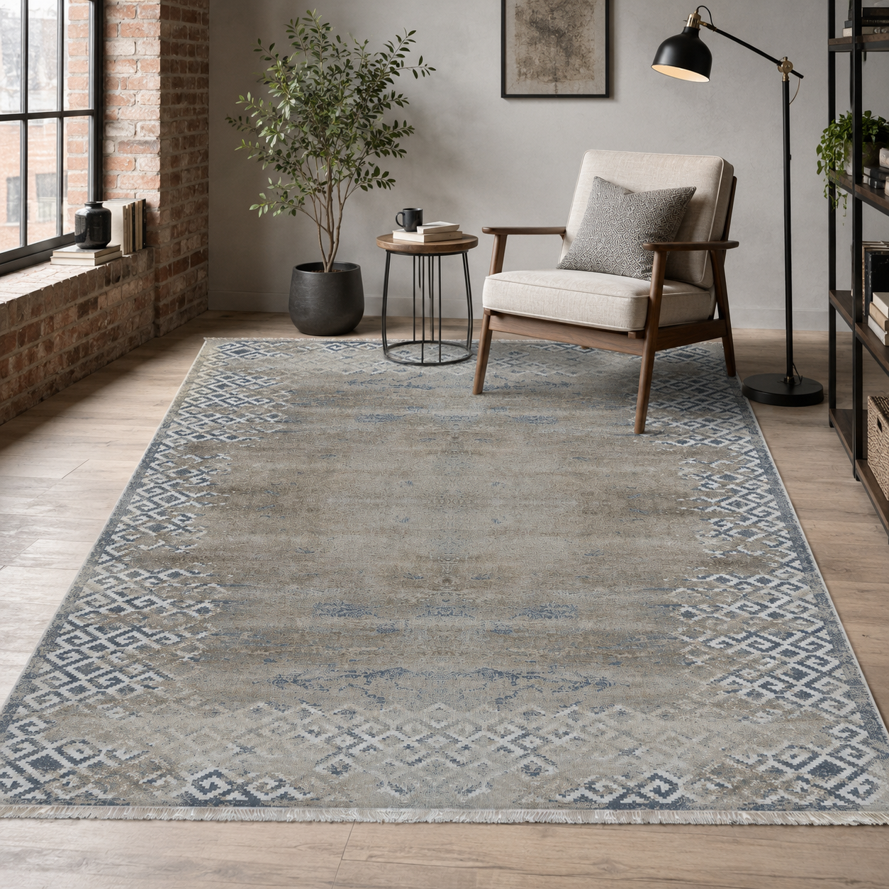 RW7160 washable chenille rug texture and pattern detail