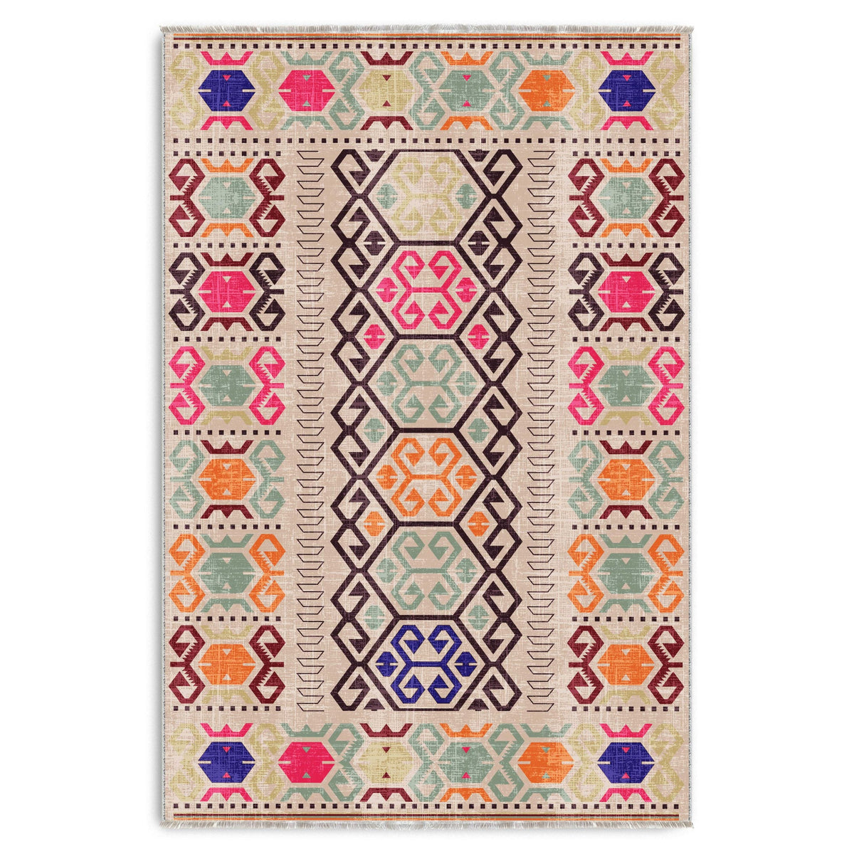 RW7162 washable chenille area rug viewed from above