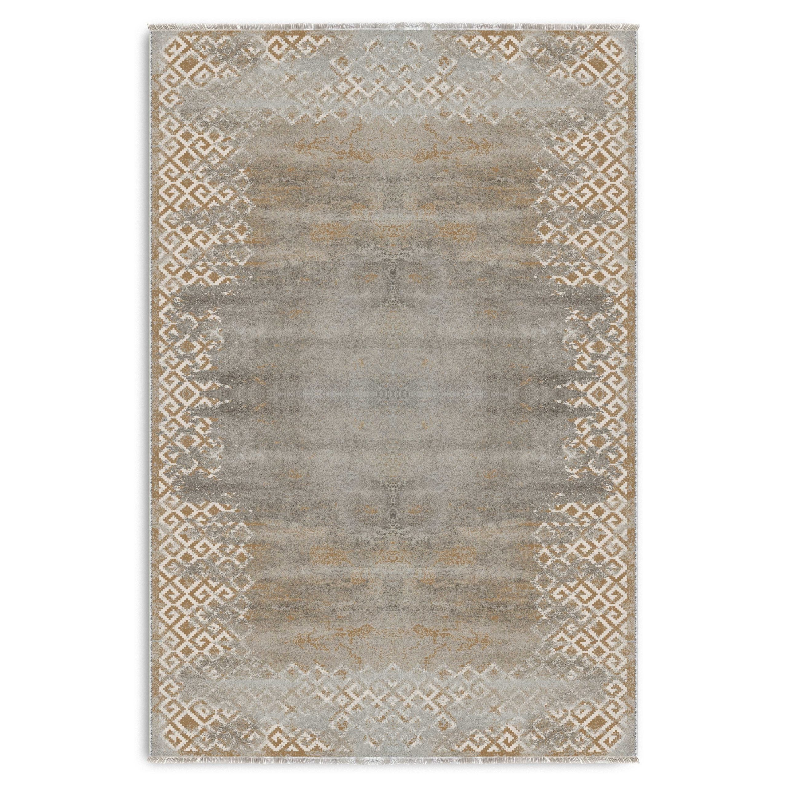 RW7163 washable chenille area rug viewed from above