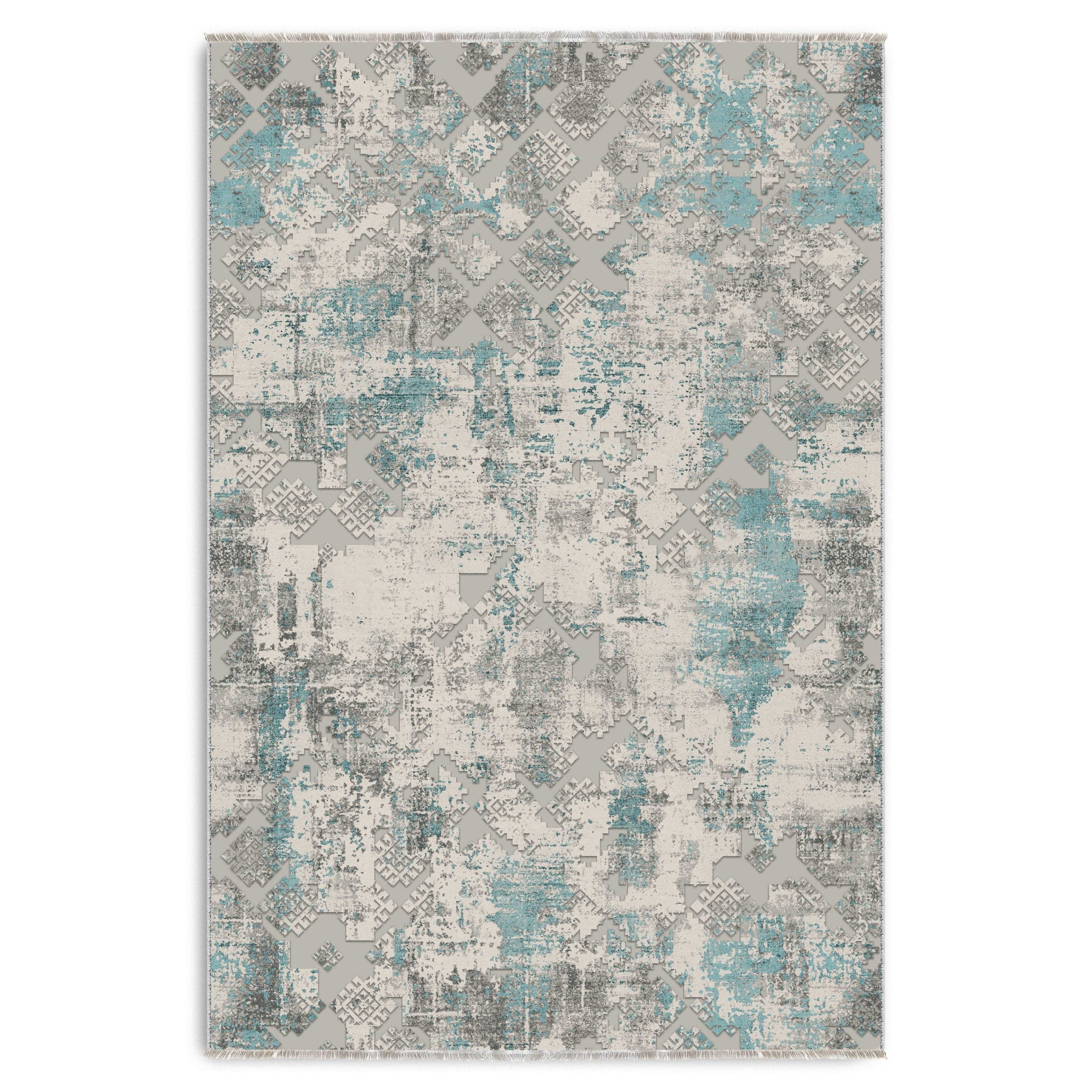 RW7165 washable chenille area rug viewed from above
