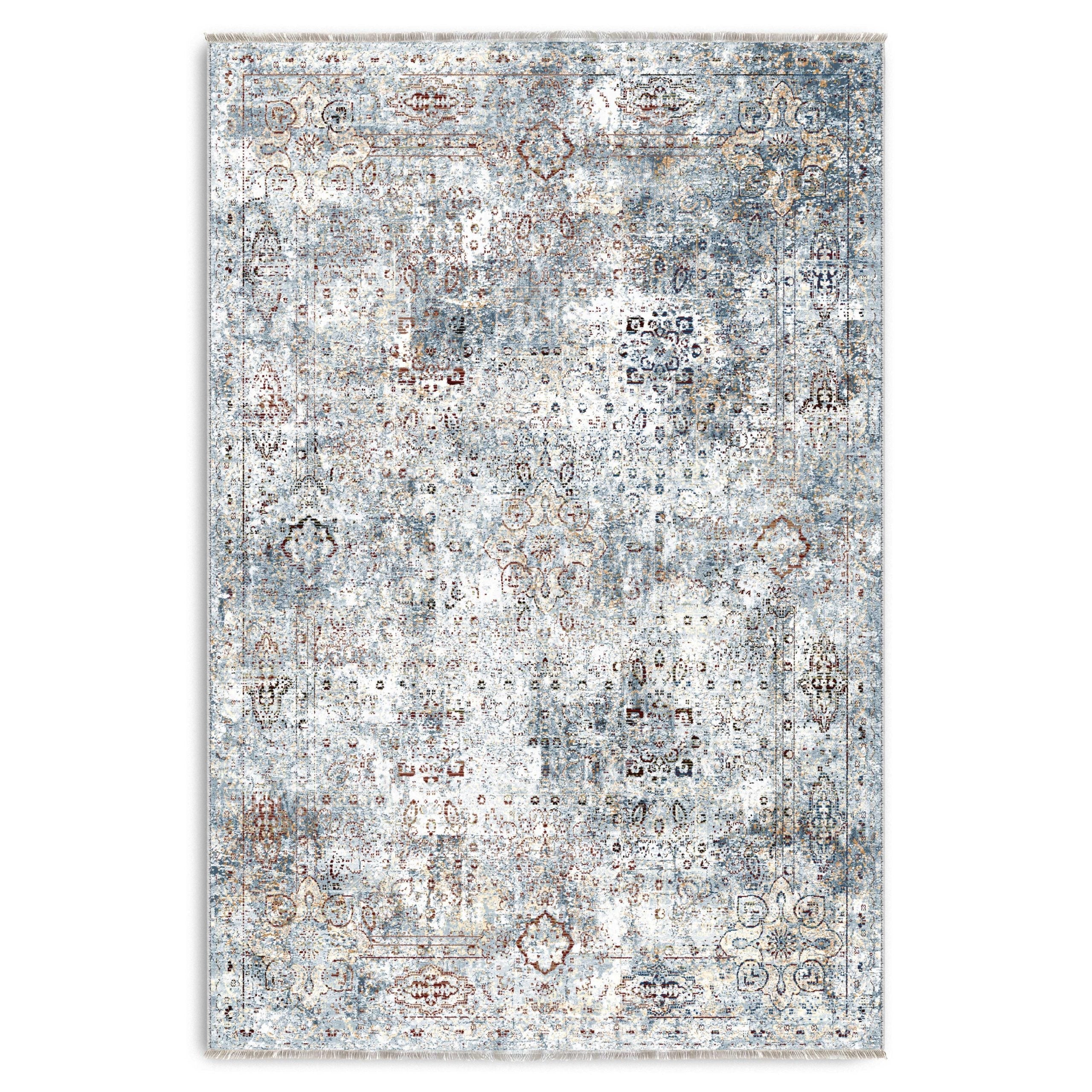 RW7167 washable chenille area rug viewed from above