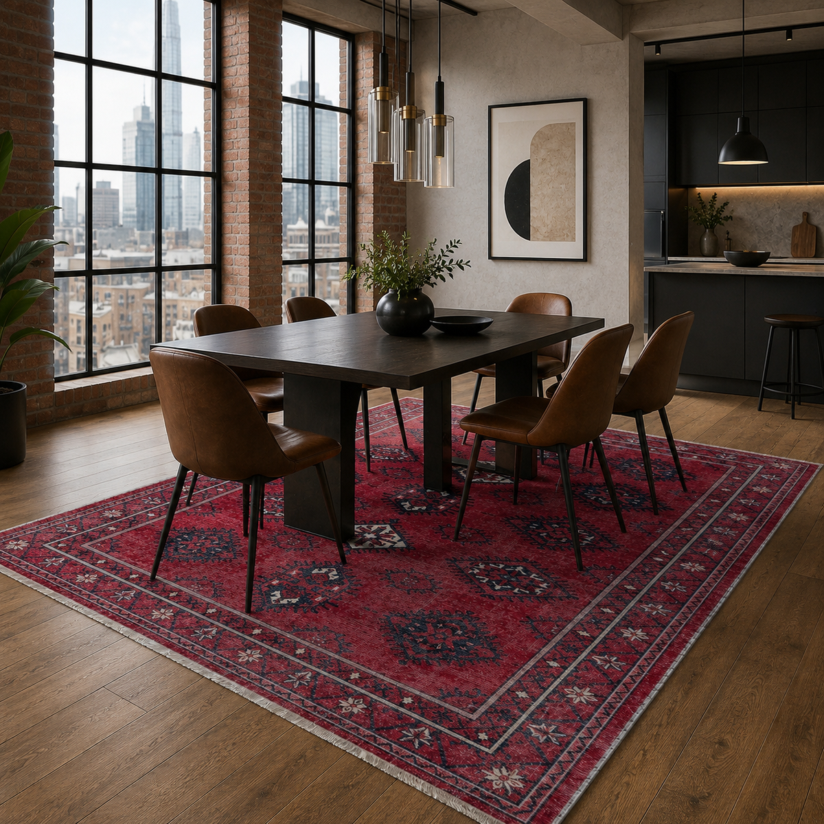 RW7169 washable chenille rug texture and pattern detail