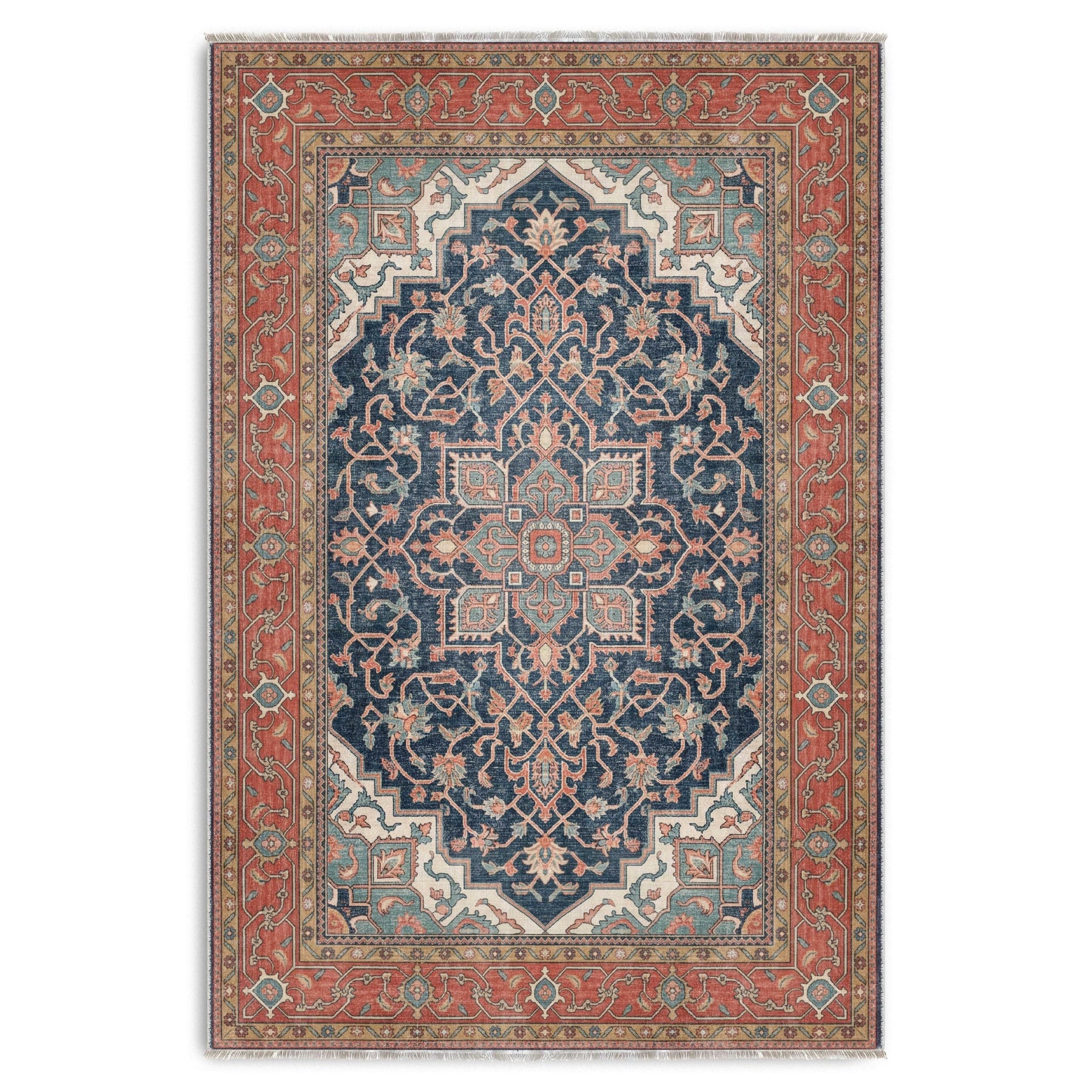 RW7170 washable chenille area rug viewed from above