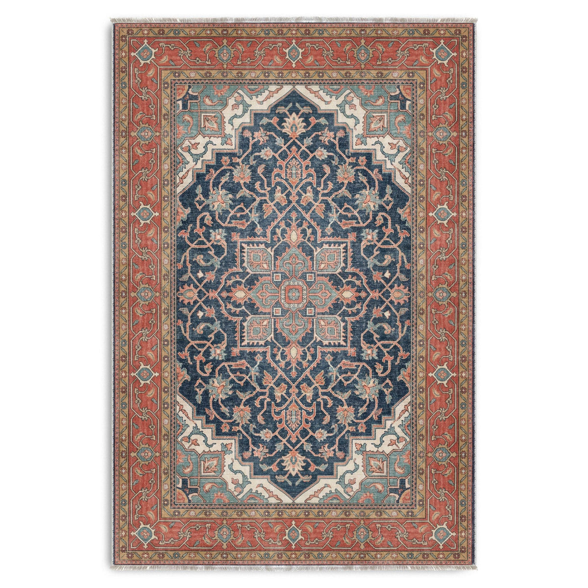 RW7170 washable chenille area rug viewed from above