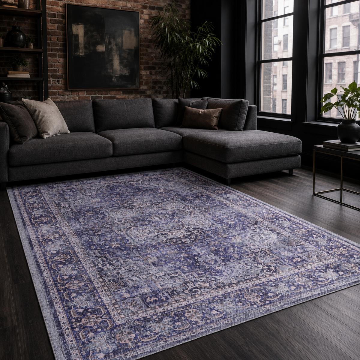 RWDV1010 washable chenille rug texture and pattern detail