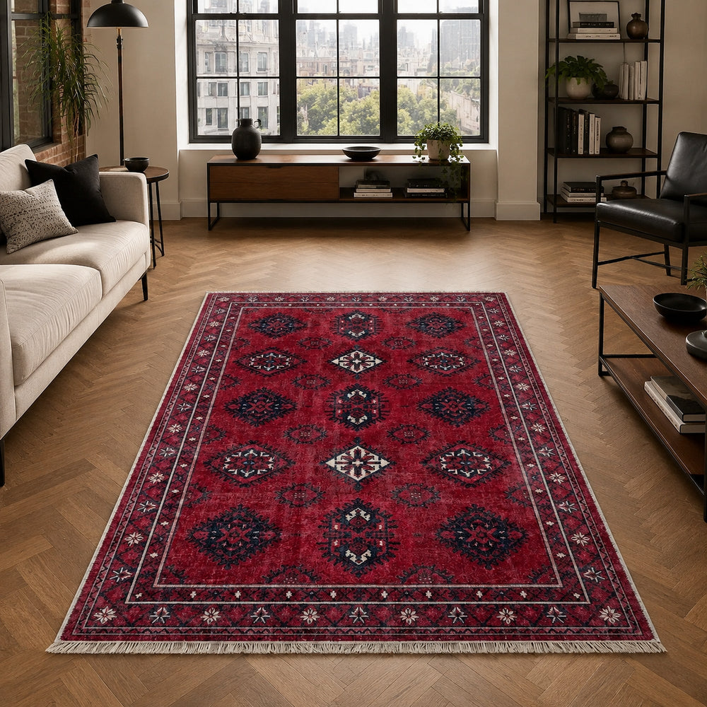 RWK304003 washable chenille area rug, room scene