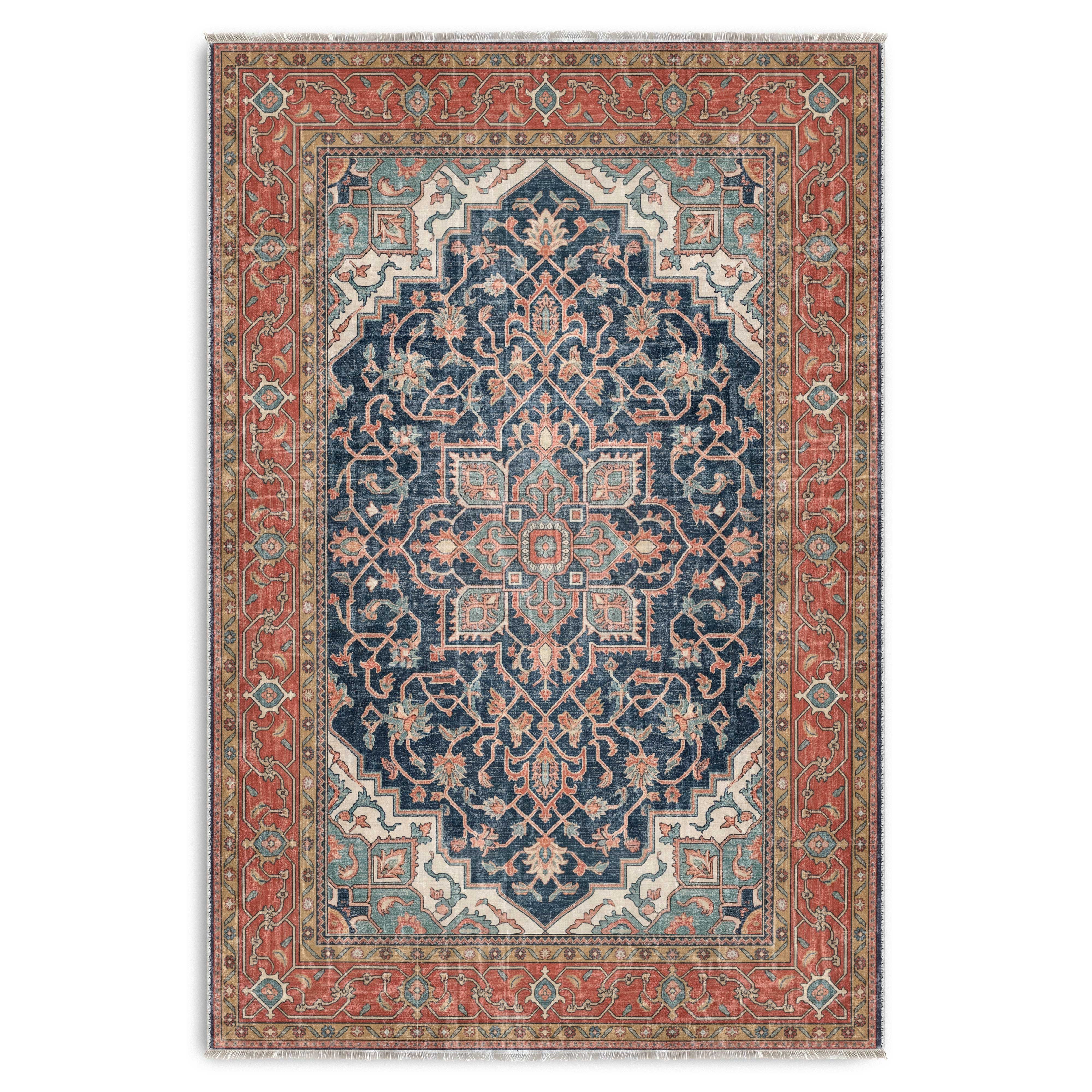 RWK3041 washable chenille area rug viewed from above