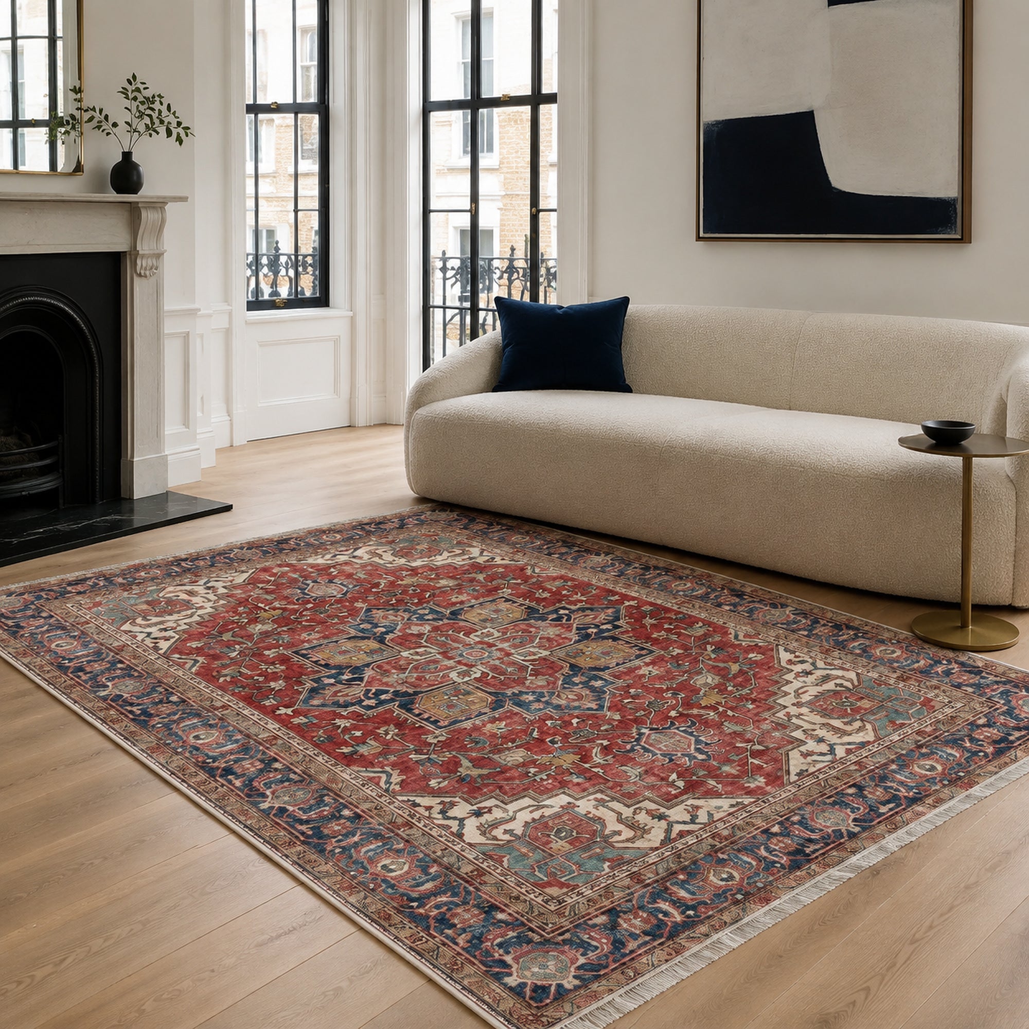 RWK3043103 washable chenille area rug, room scene