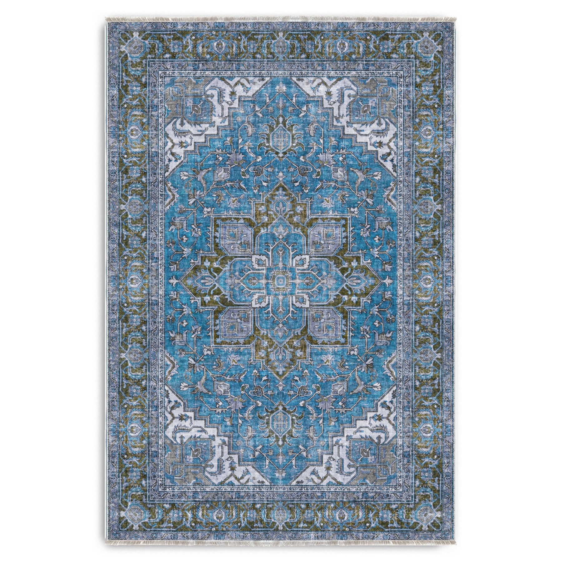 RWK3043203 washable chenille area rug viewed from above