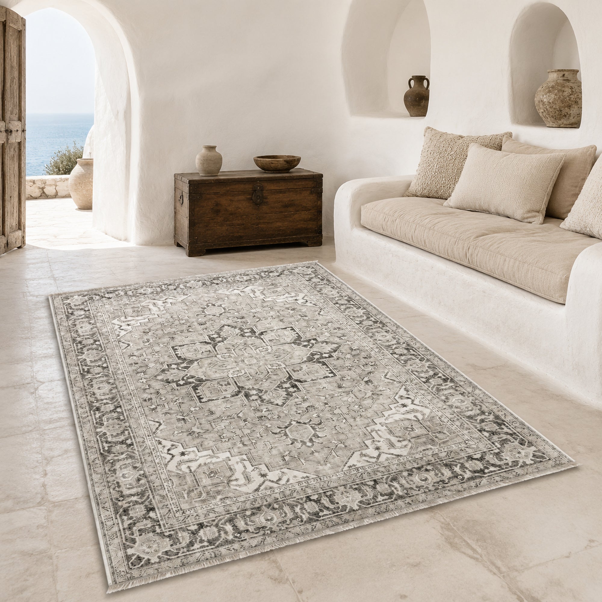 RWK3043403 washable chenille area rug, room scene