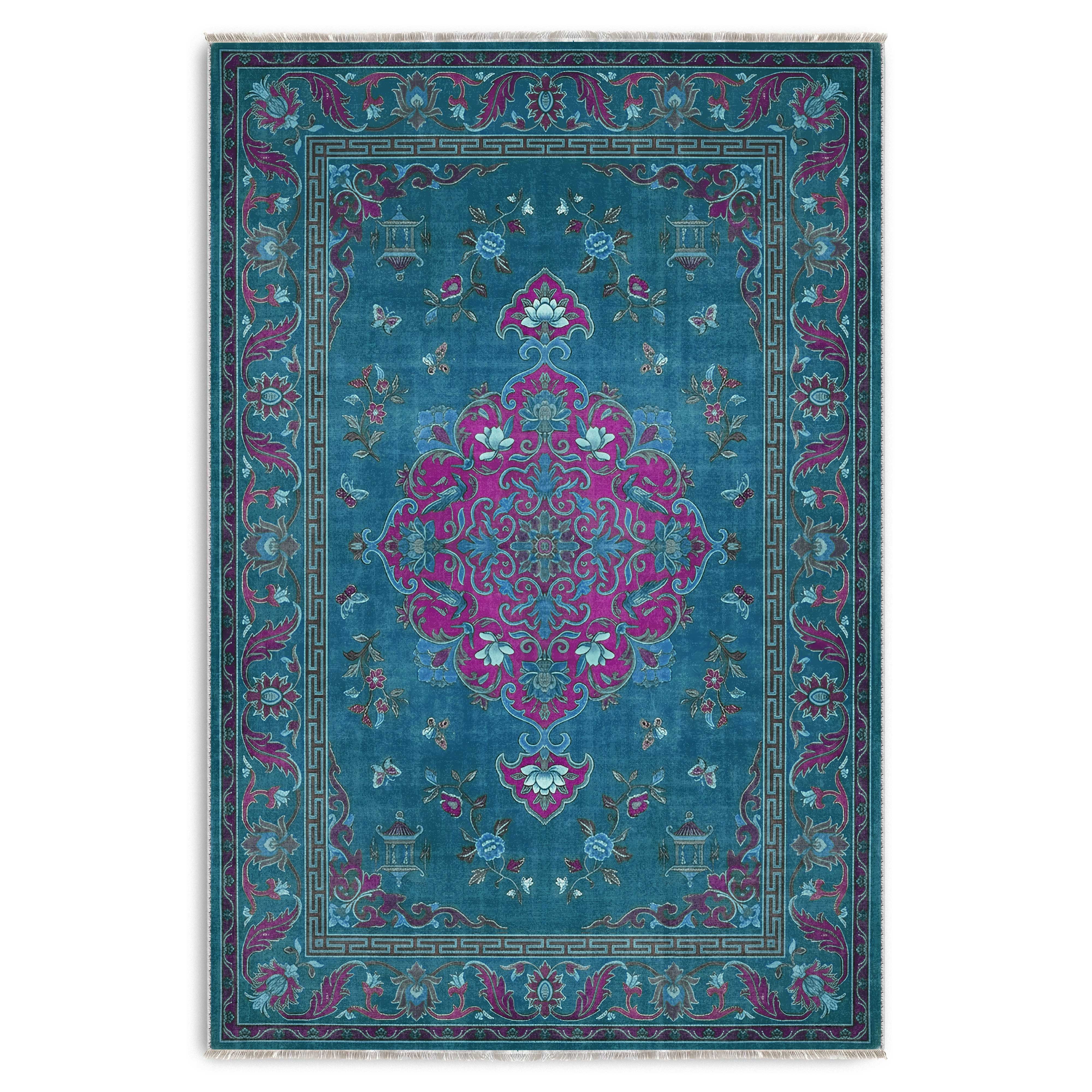 RWK3044303 washable chenille area rug viewed from above